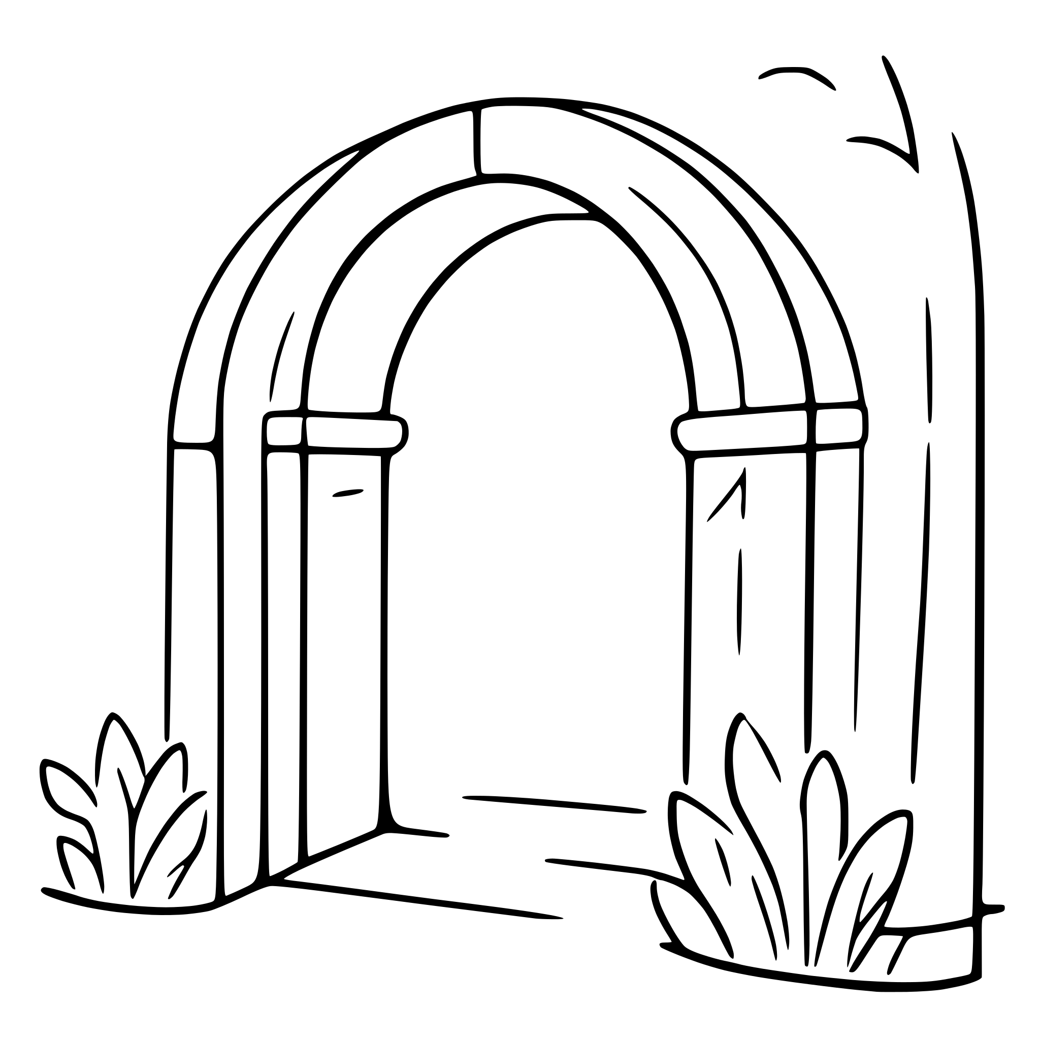 AI-generated SVG of 'archway in garden'