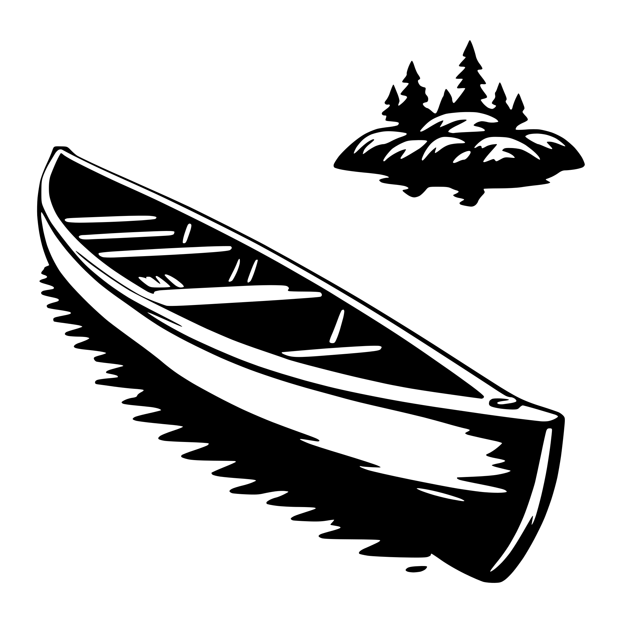 AI-generated SVG of a canoe