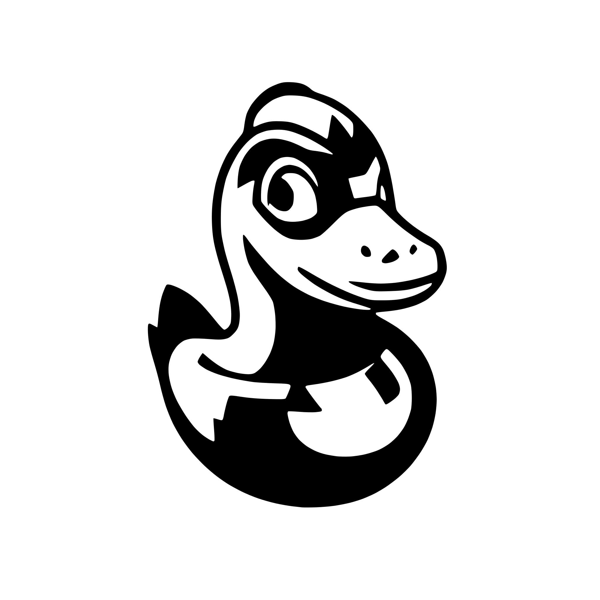 AI-generated SVG of a icon of a red rubber duck with an open yellow beak