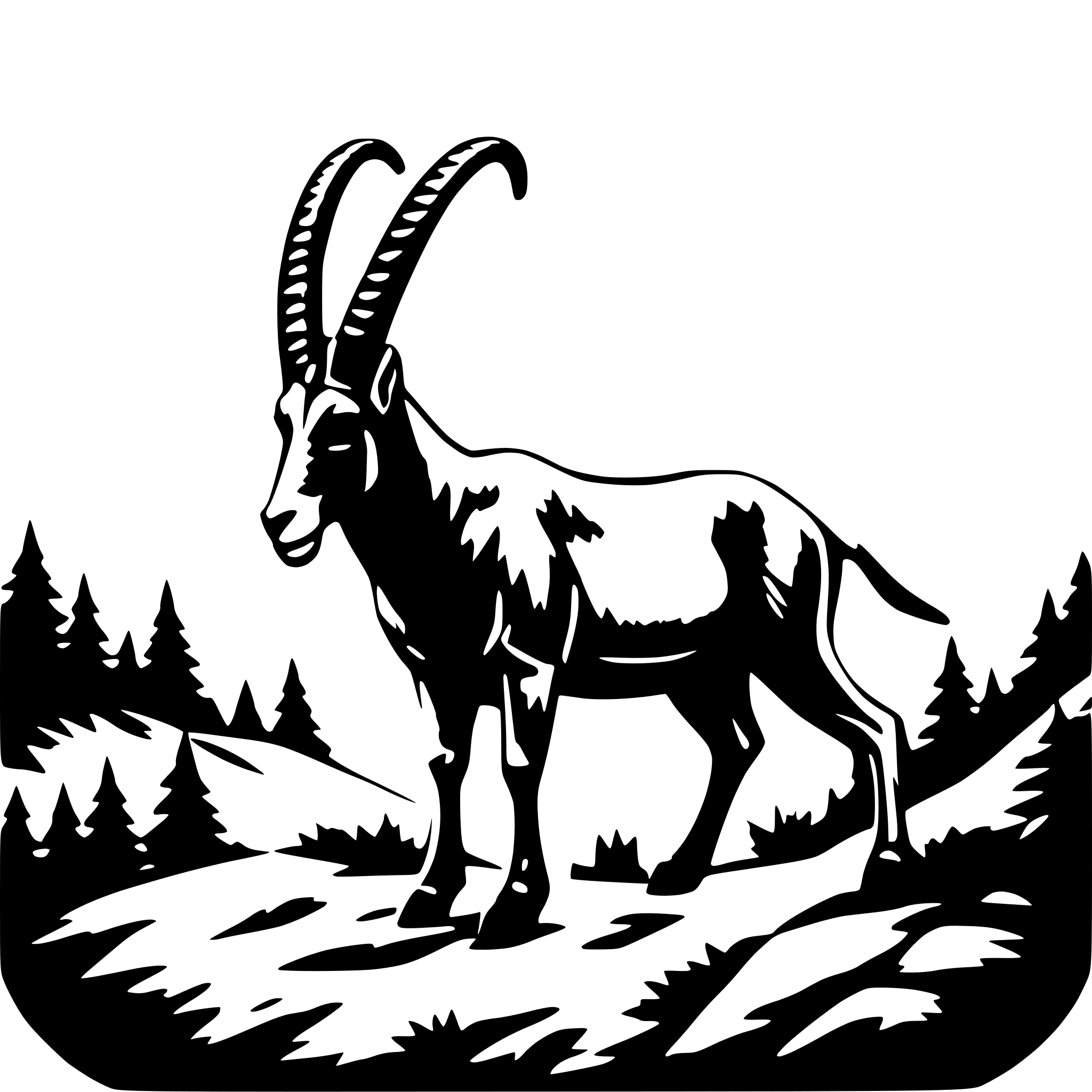 AI-generated SVG of 'ibex on the mountainside'