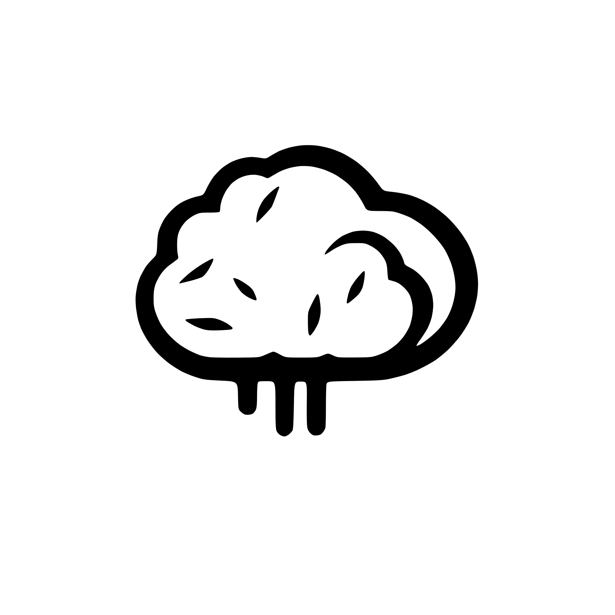 AI-generated SVG of 'stylized cloud with three puffs'