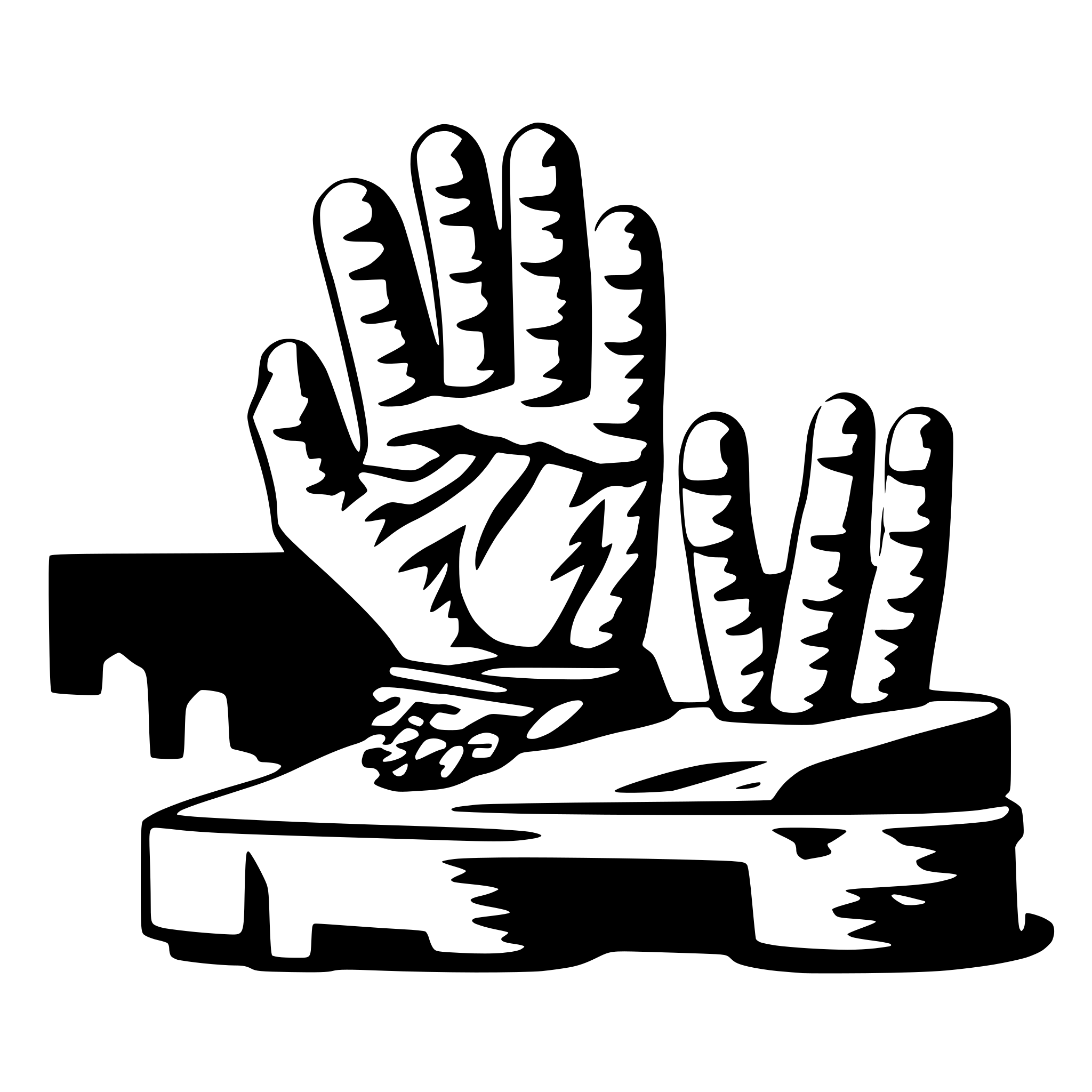 AI-generated SVG of a fingerbord hand zombie kickflip