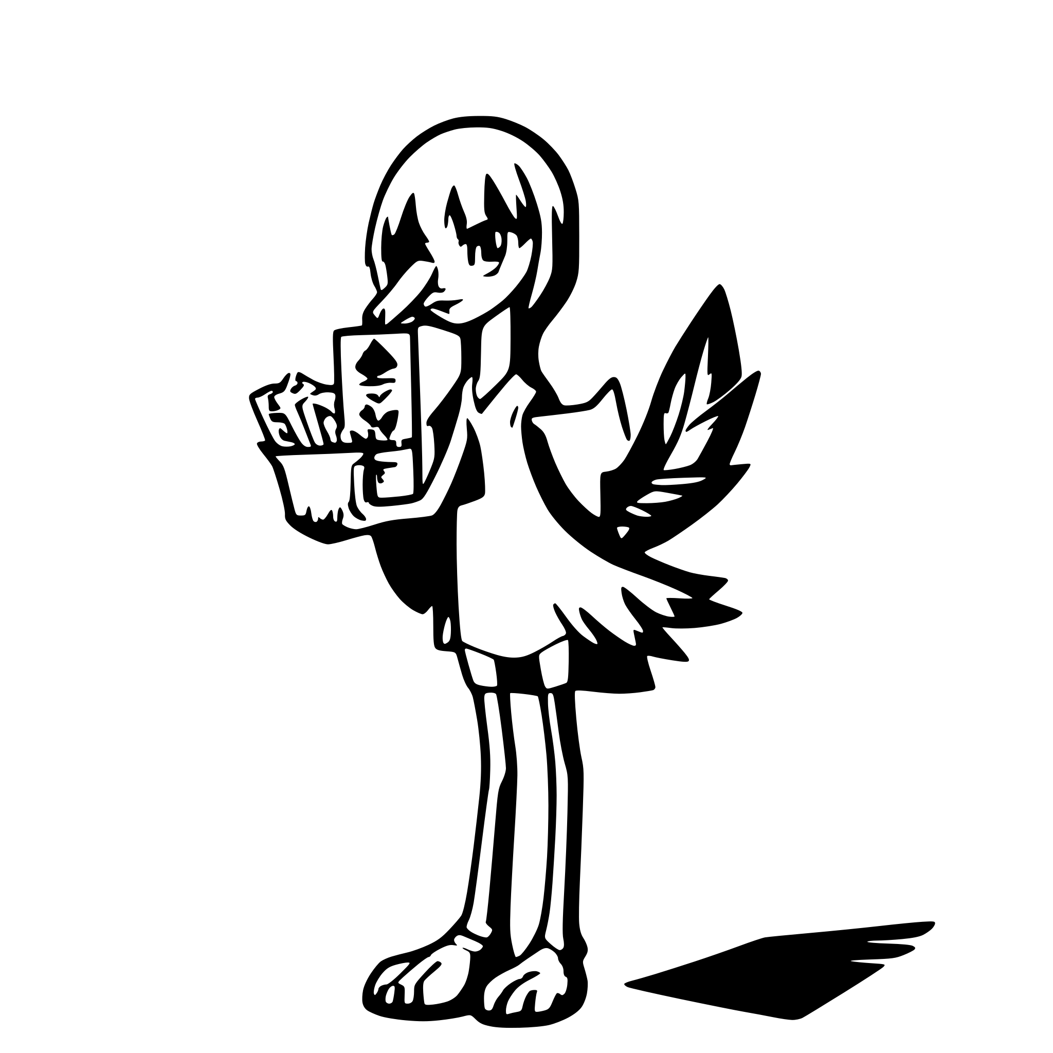 AI-generated SVG of a stork delivering money