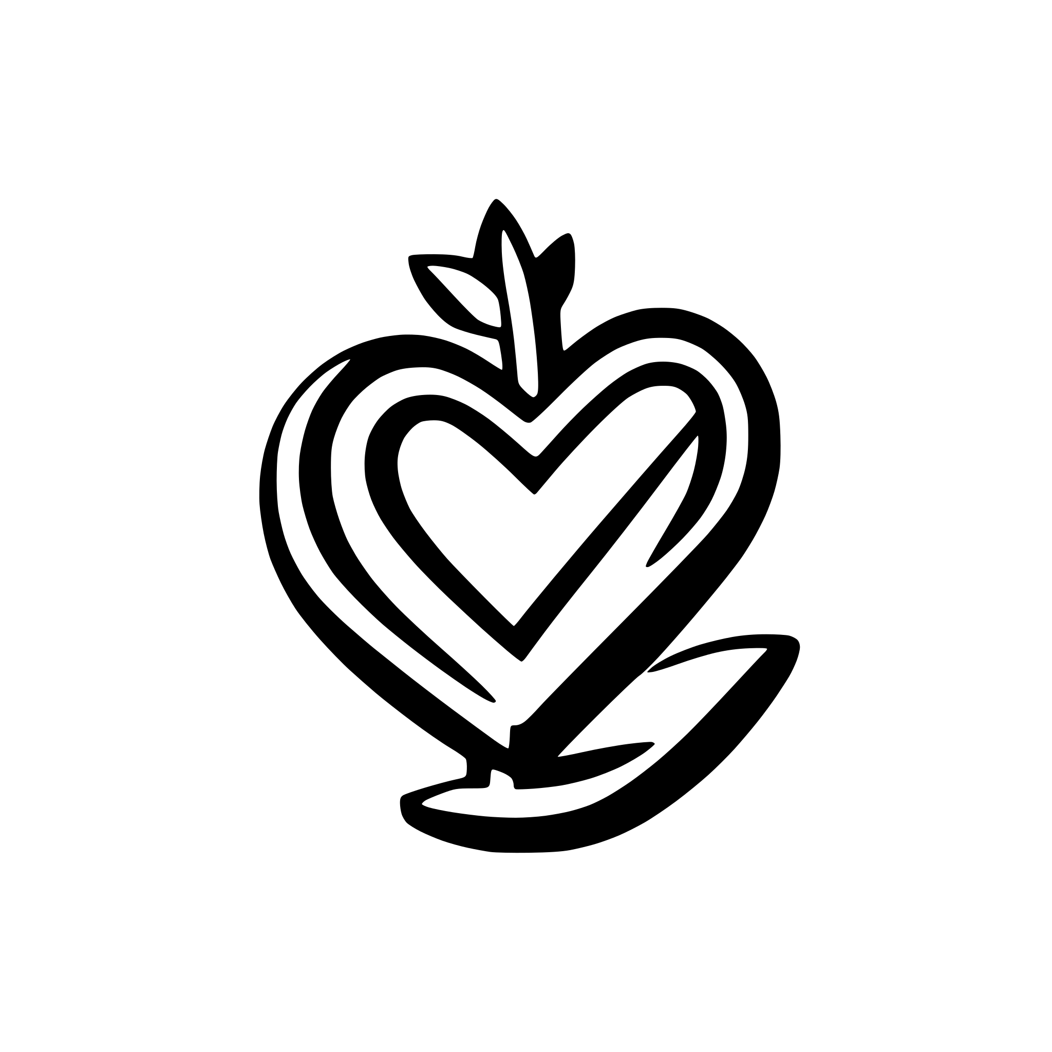 AI-generated SVG of a handrawn heart only outline