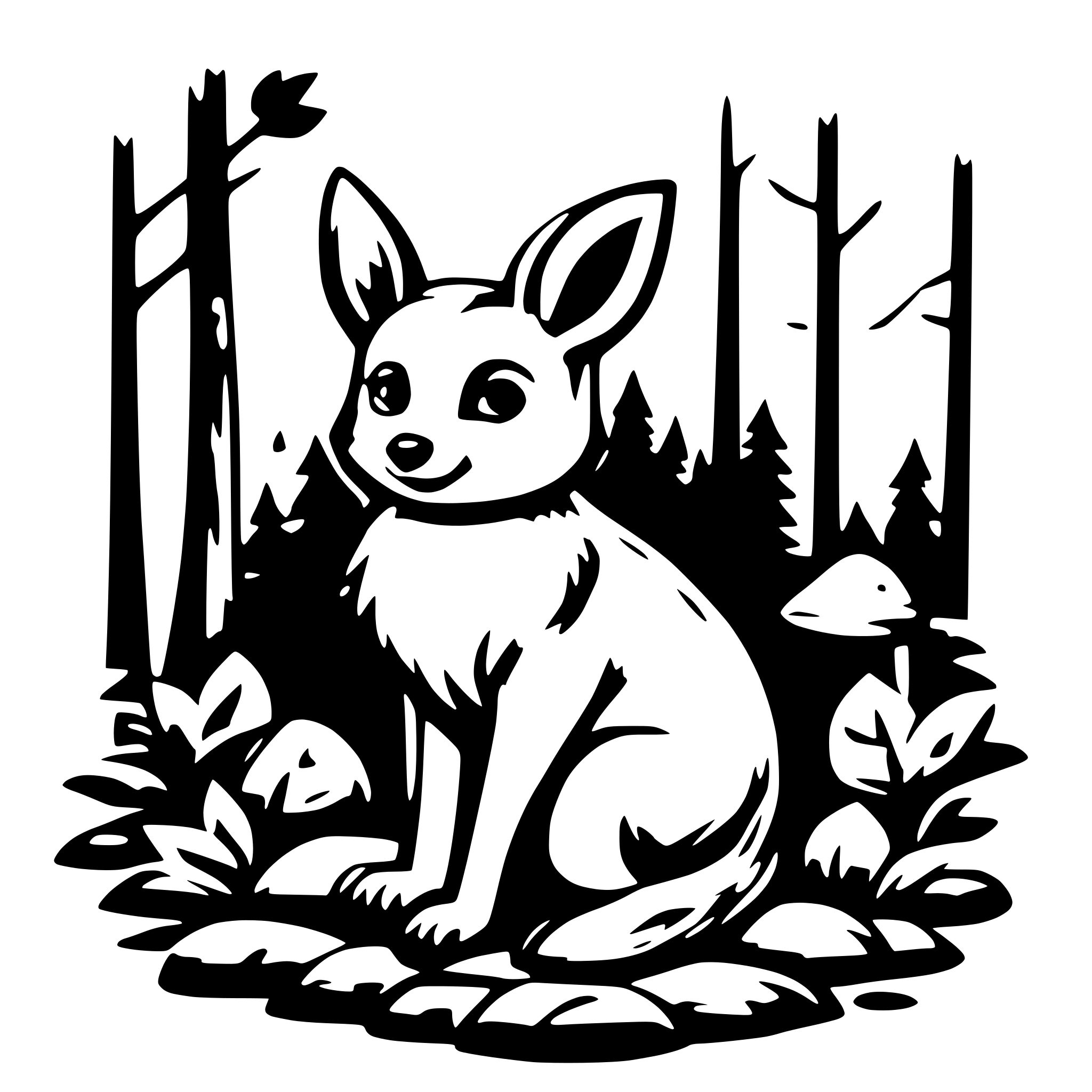 AI-generated SVG of 'woodland creatures'