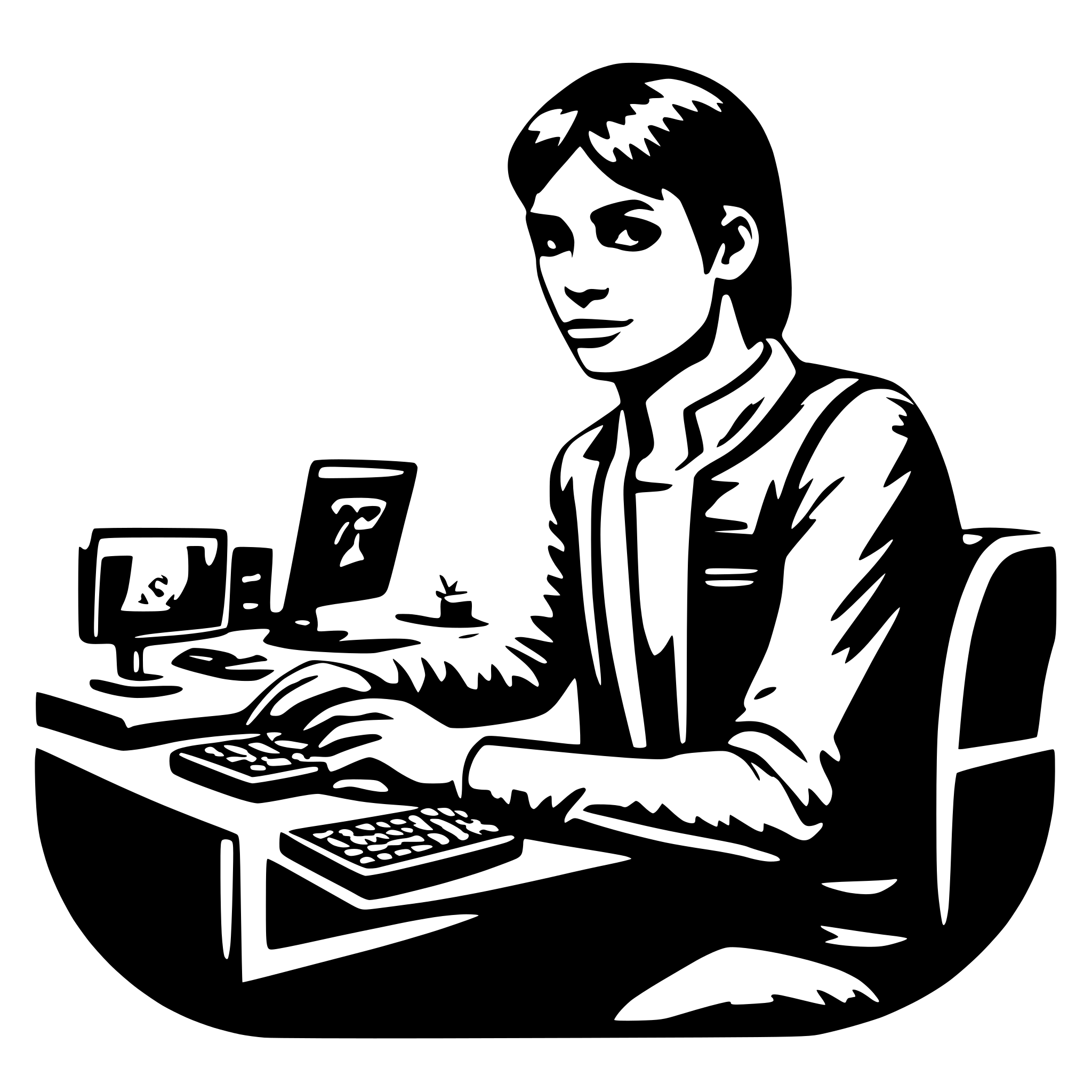 AI-generated SVG of 'programmer all center'