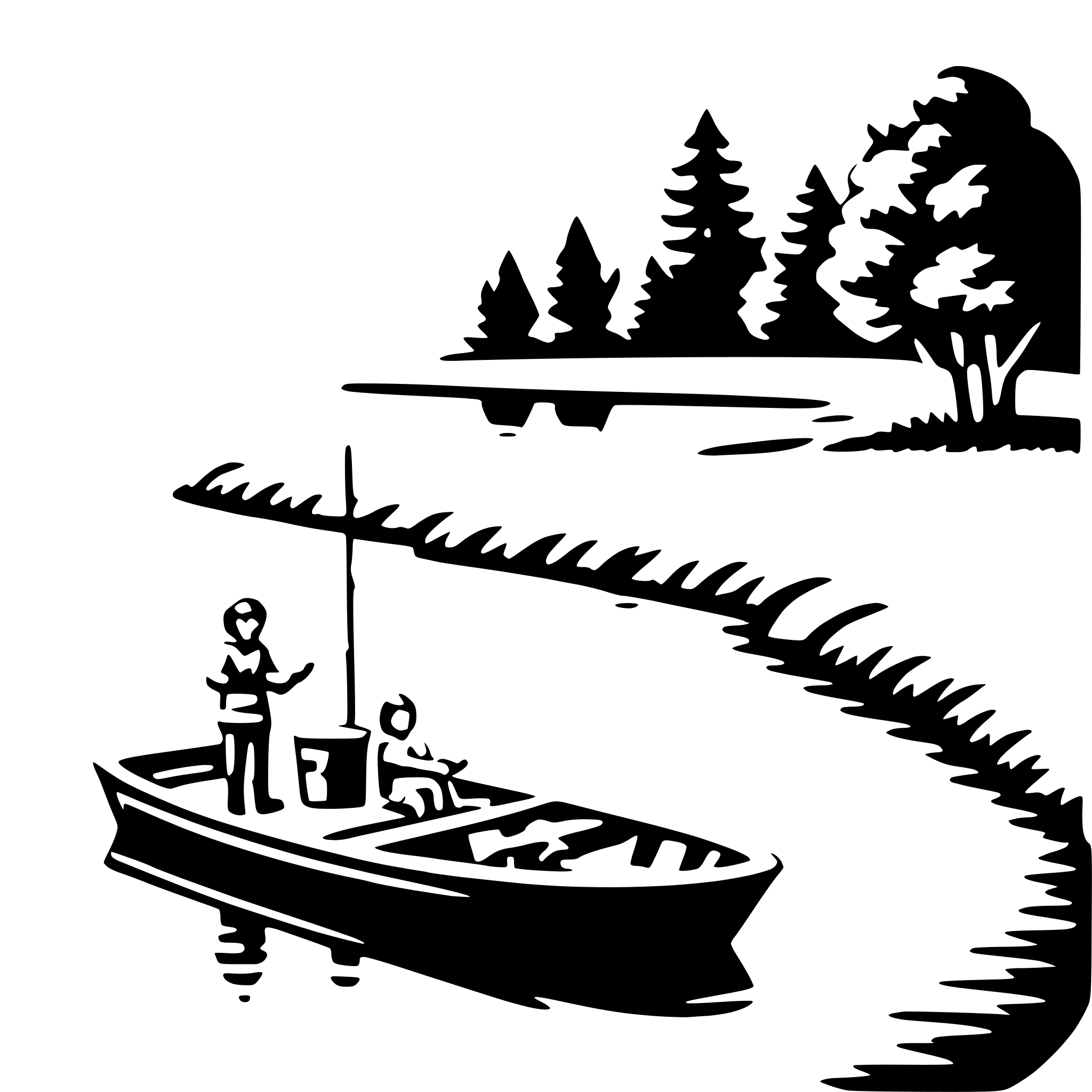 AI-generated SVG of 'river fishing camp'