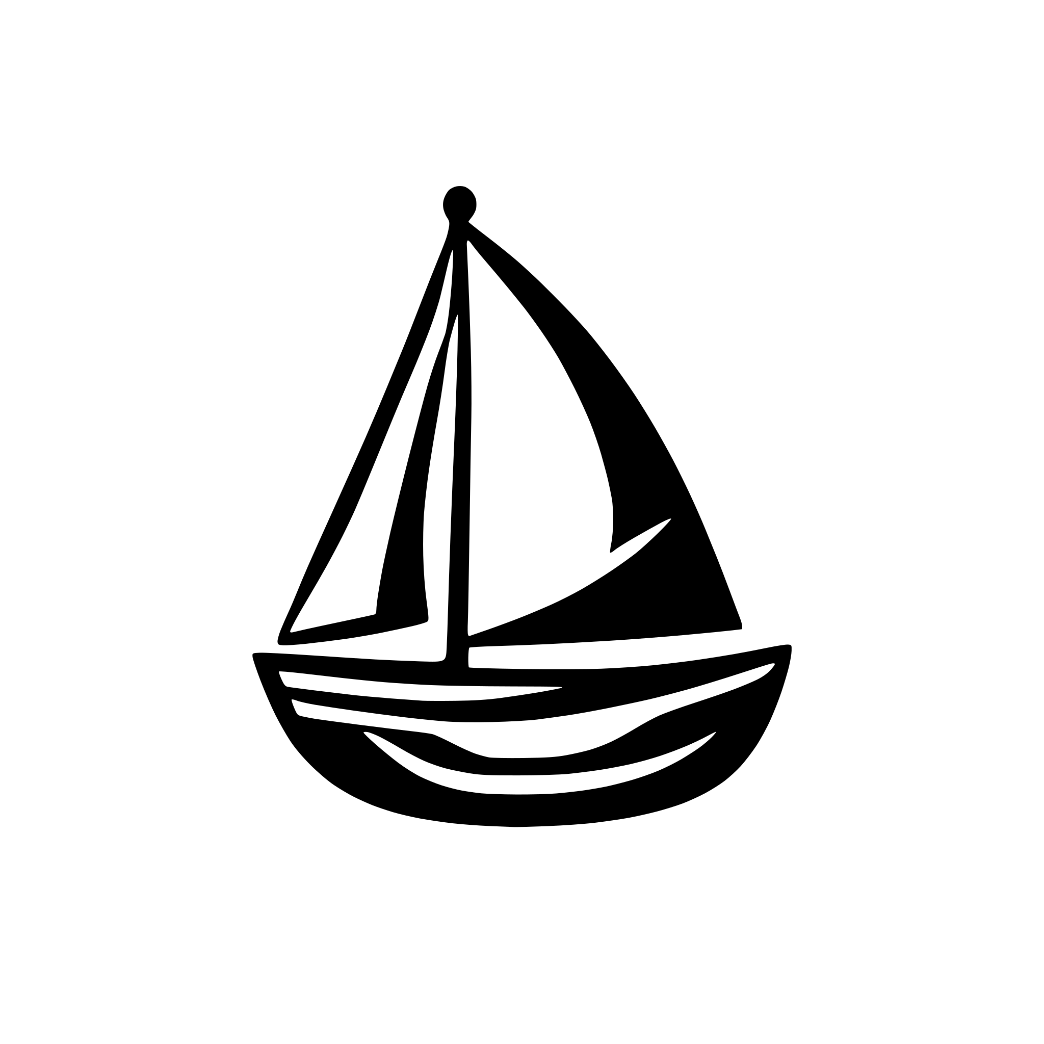 AI-generated SVG of a simple logo style depiction of a modern sail boat with few strokes