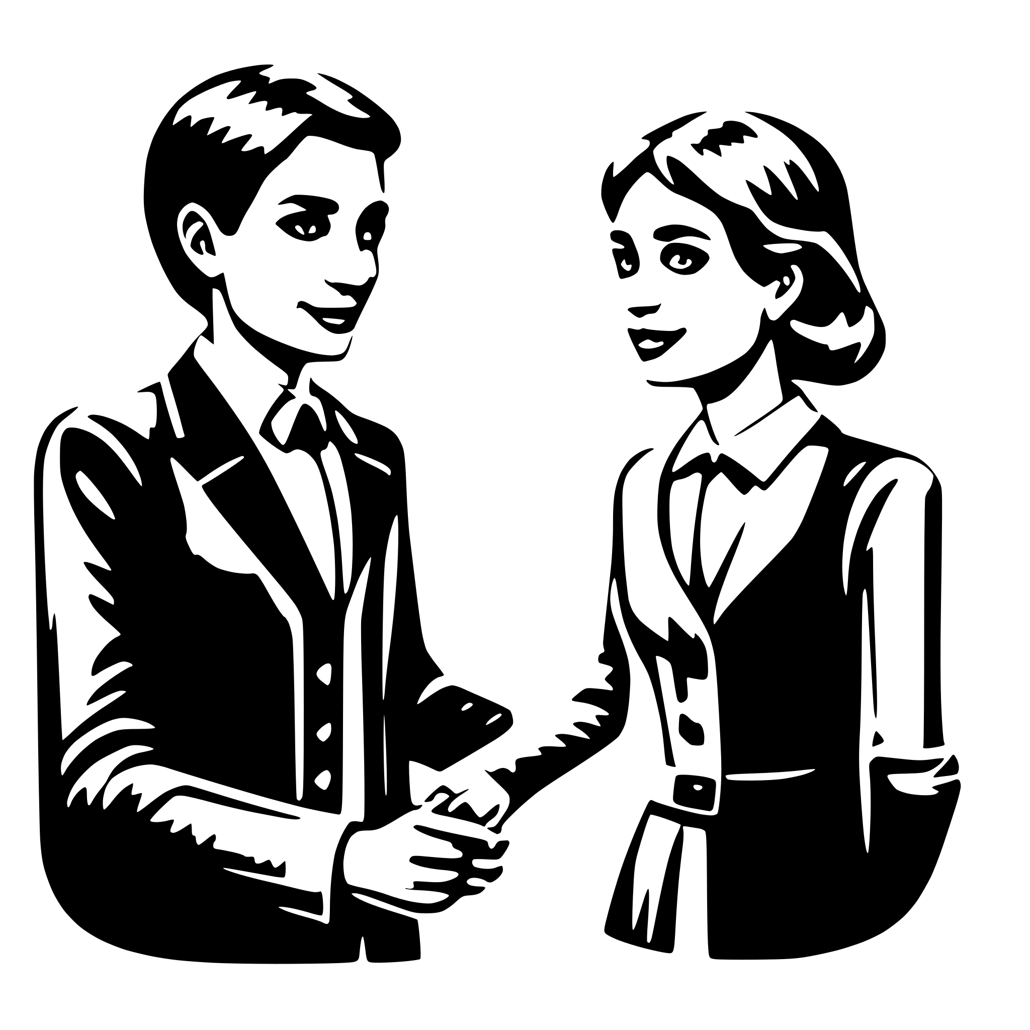 AI-generated SVG of a polite person