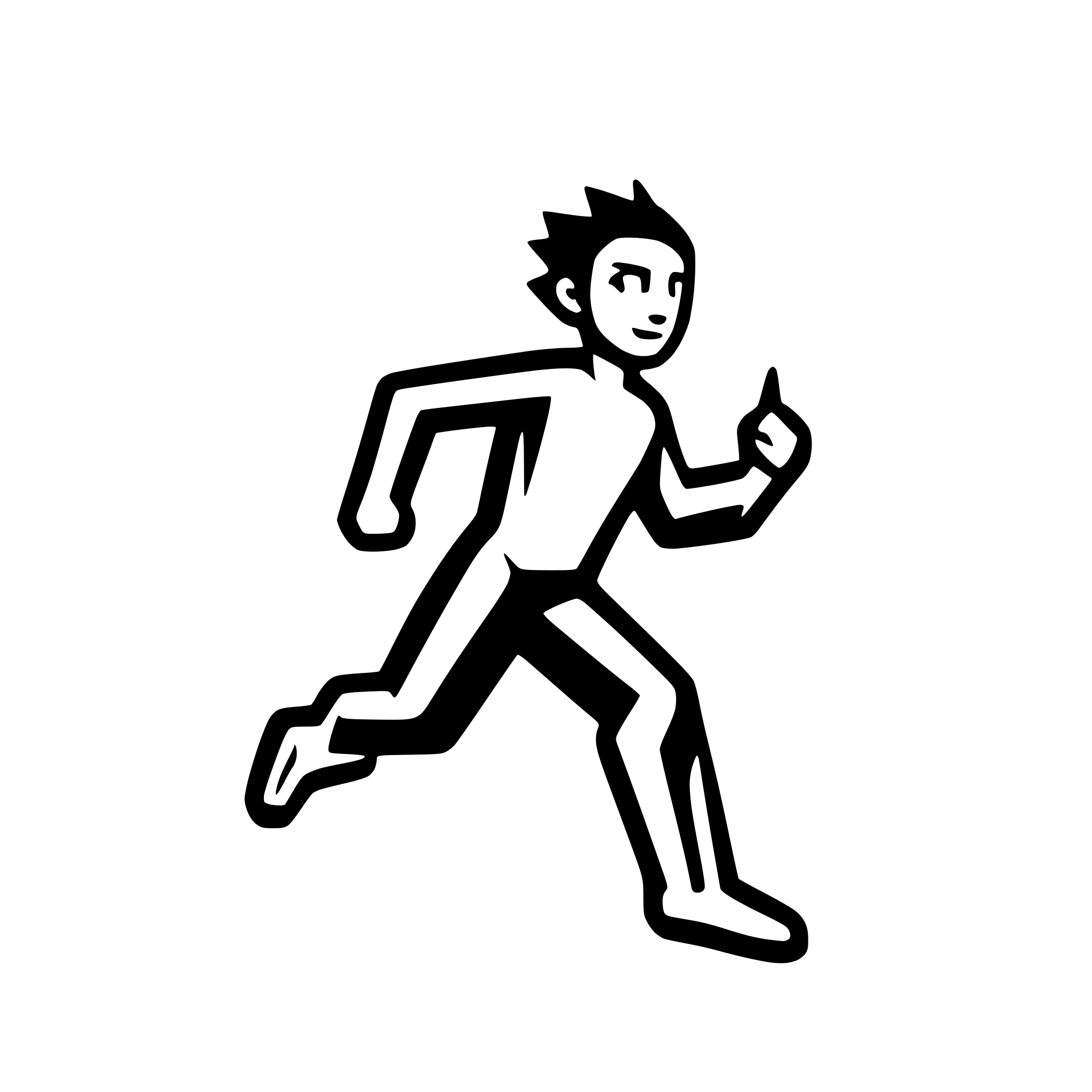 AI-generated SVG of a simple icon of a fast runner agresive with a lightning bolt