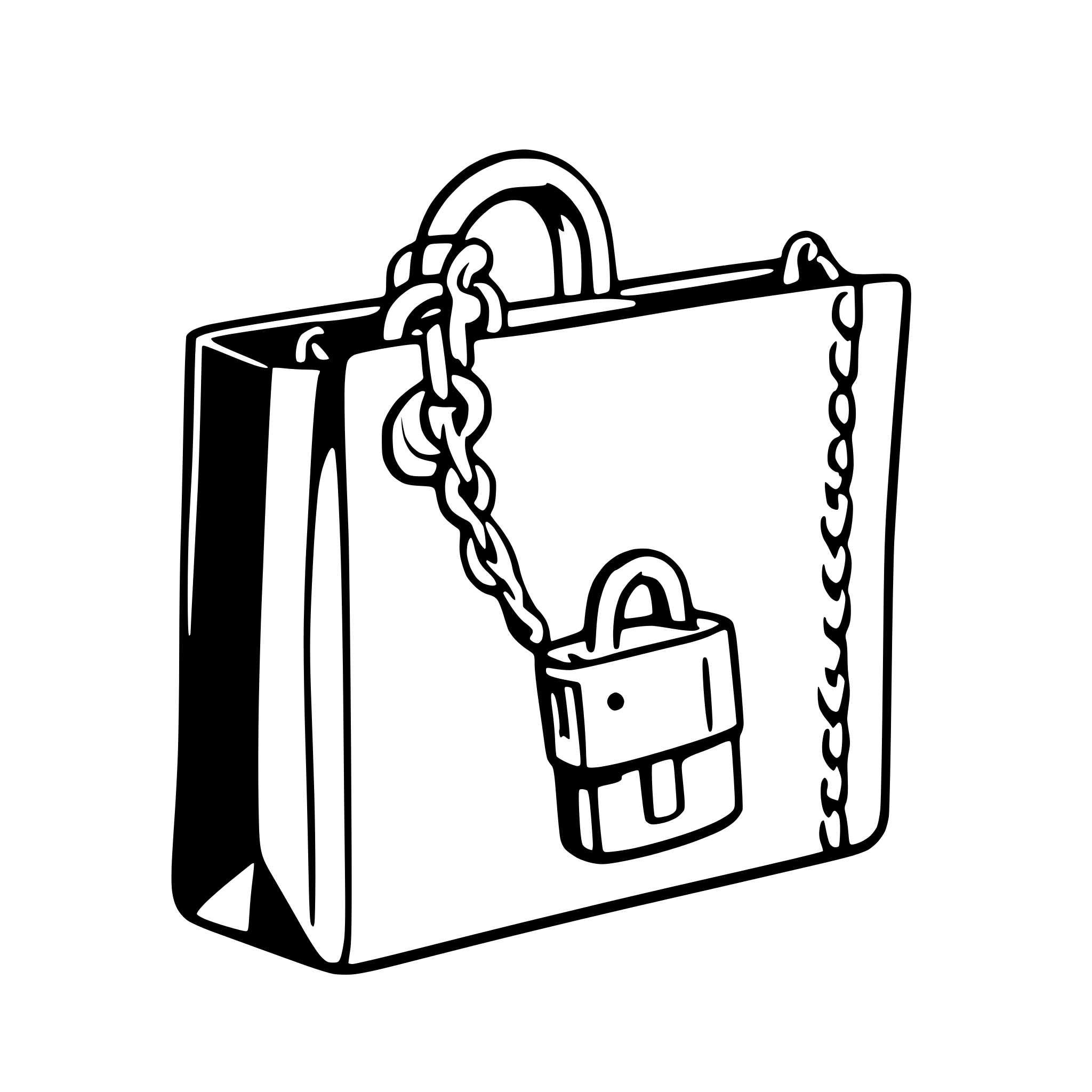 AI-generated SVG of a folder wrapped with chain with a lock