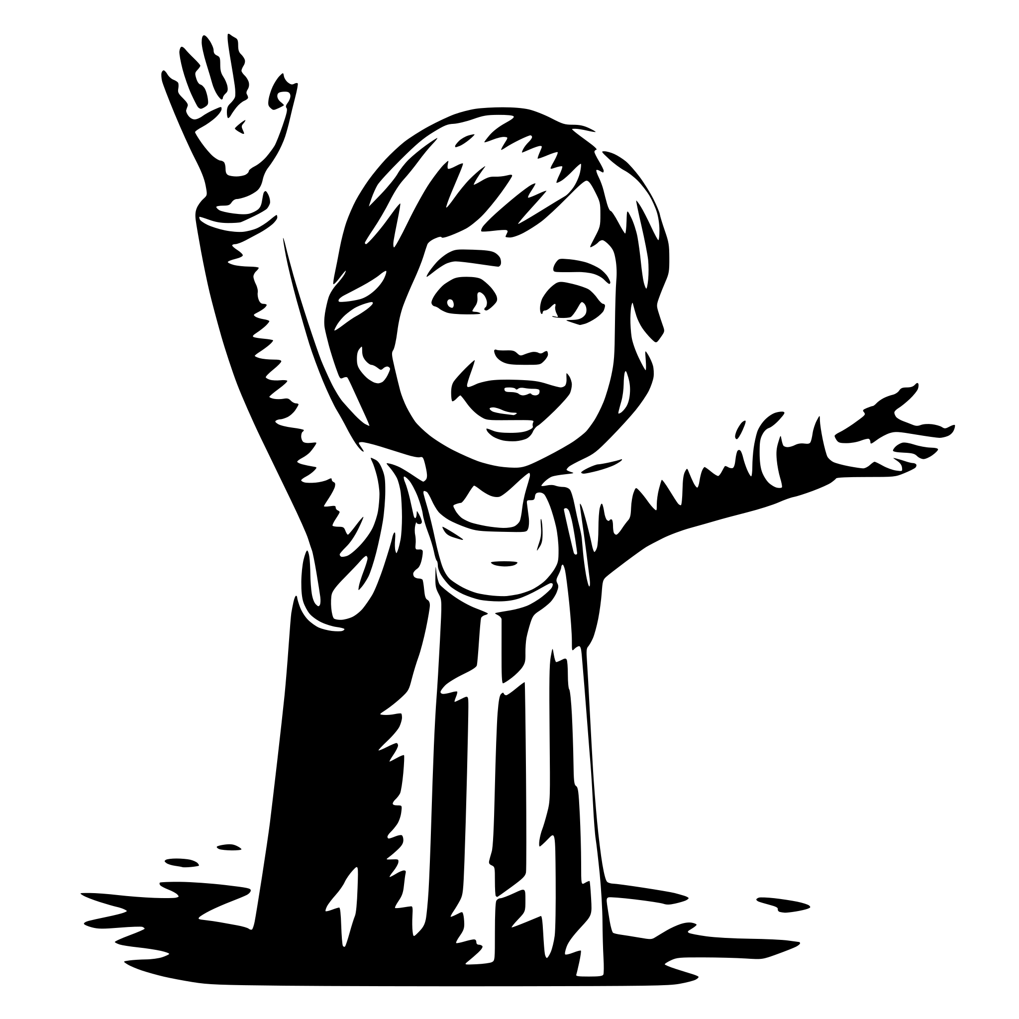 AI-generated SVG of 'child with arms open wide'