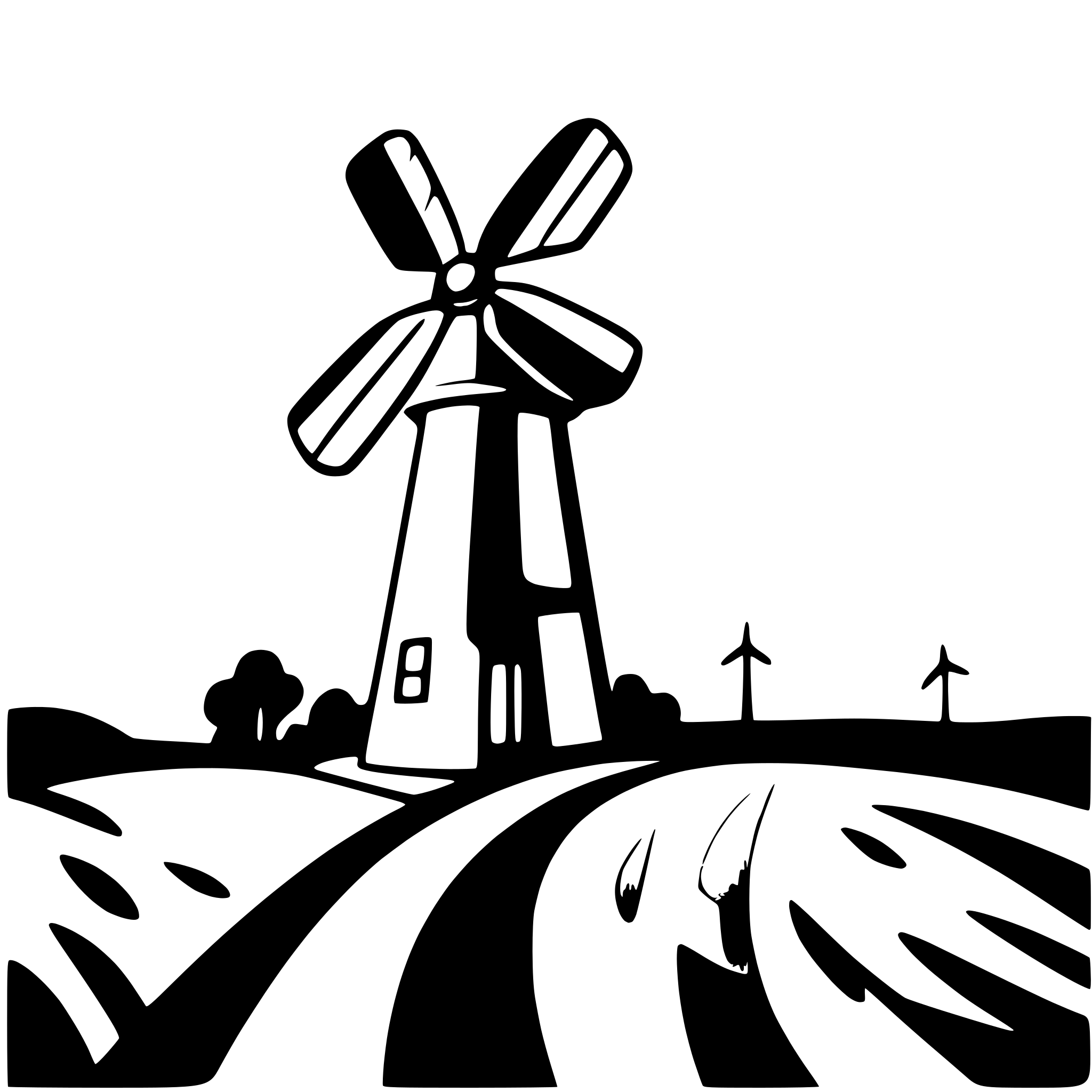 AI-generated SVG of 'windmill in open field'