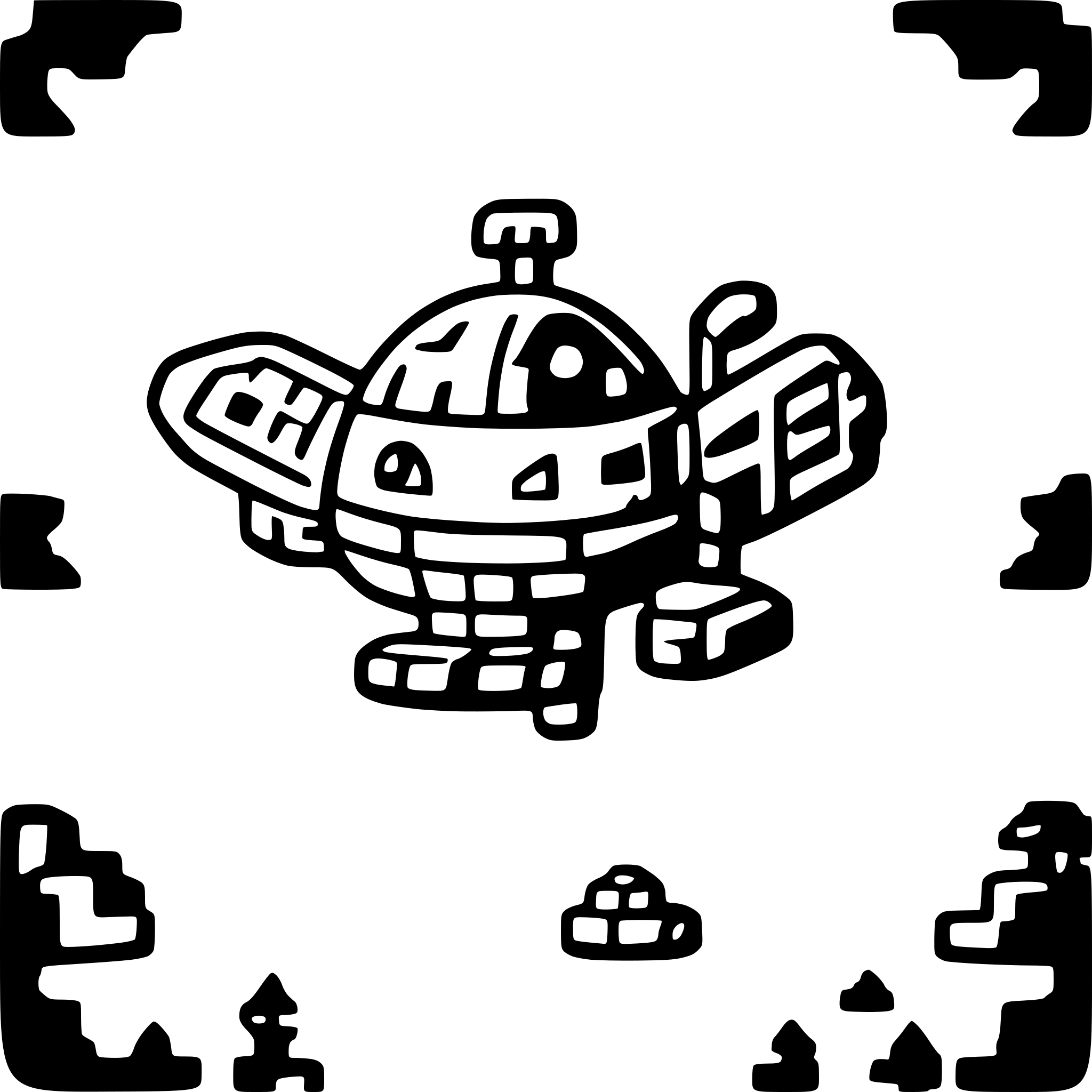 AI-generated SVG of a space invaders style space ship evil, pixel style, overhead view 50x50 size yellow, red