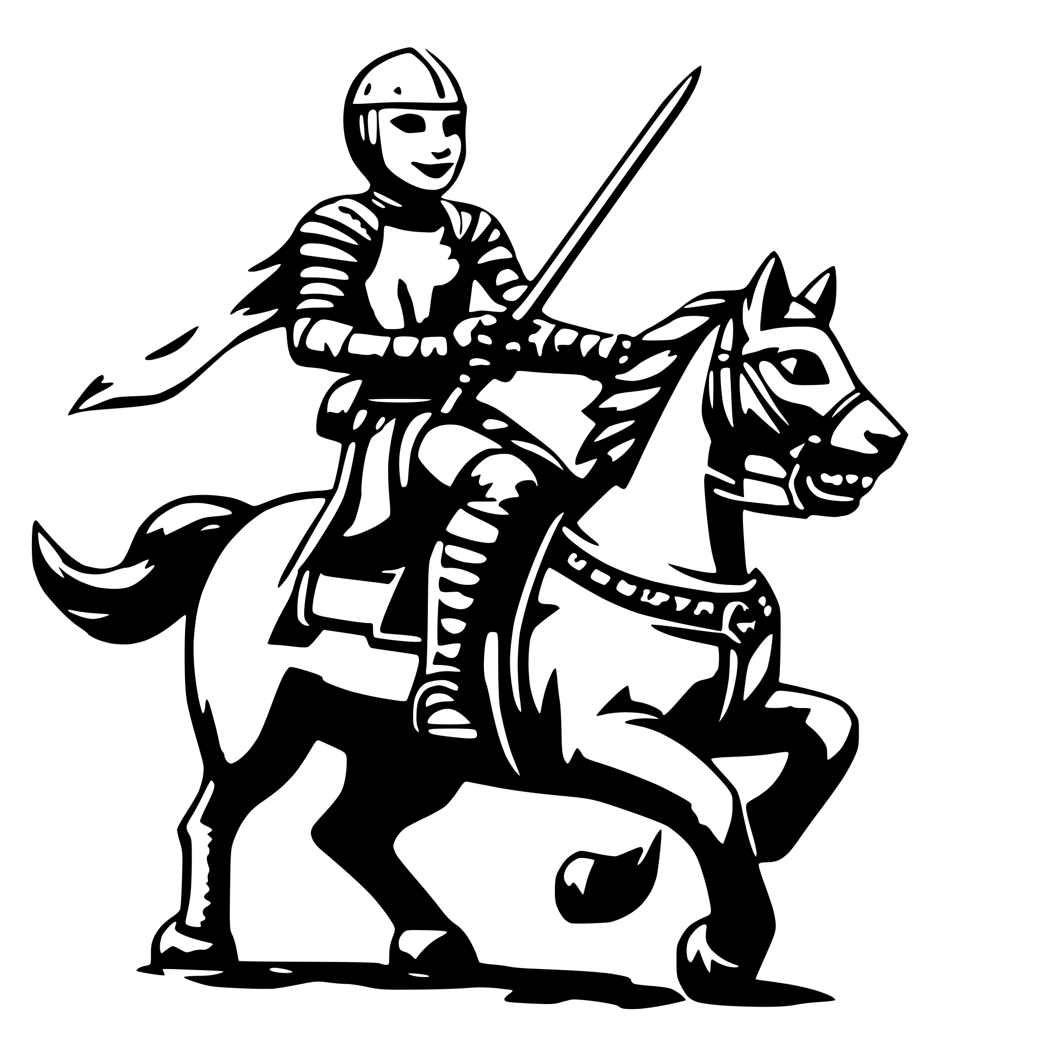 AI-generated SVG of a cat knight jousting on a horse