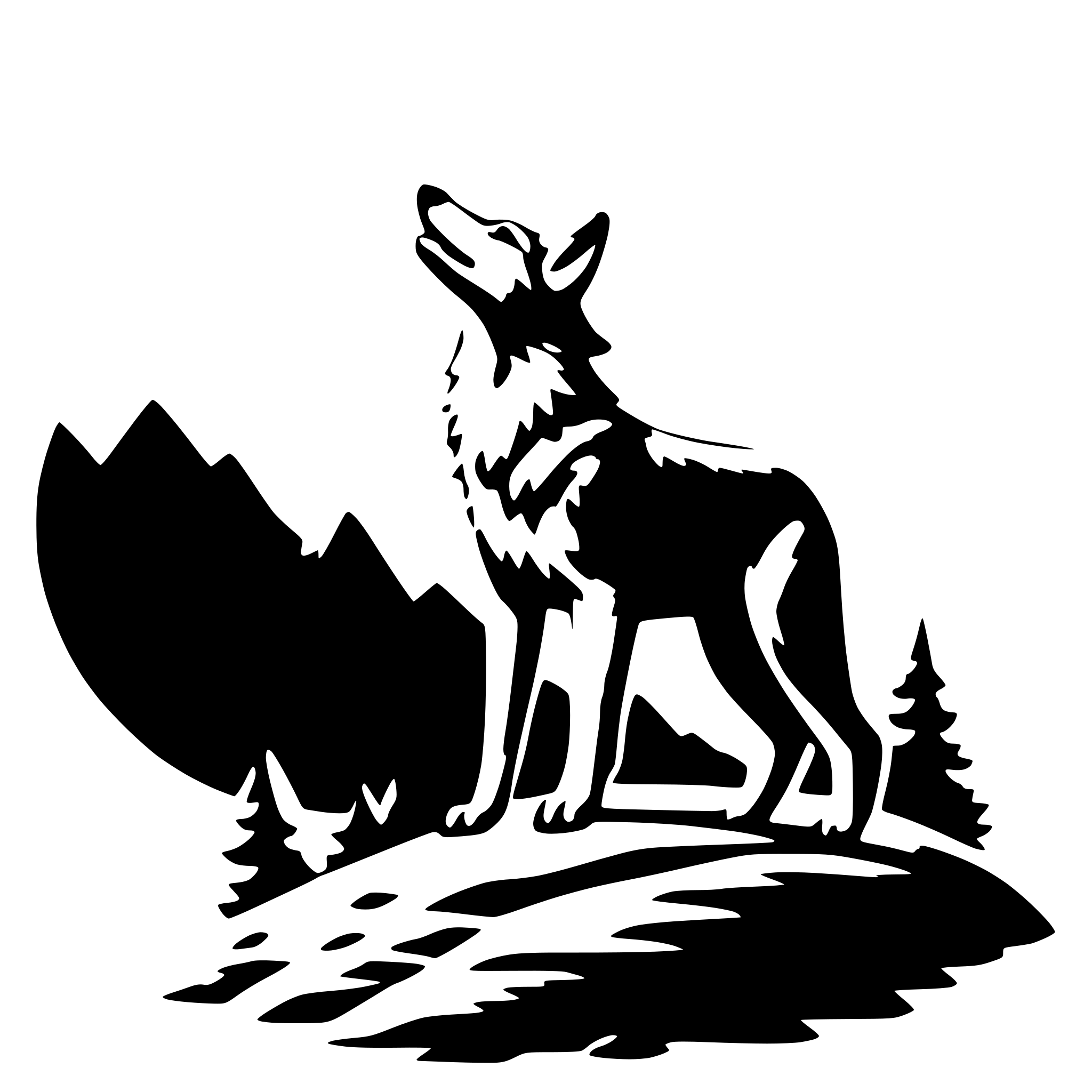 AI-generated SVG of 'Coyote howling at the moon'