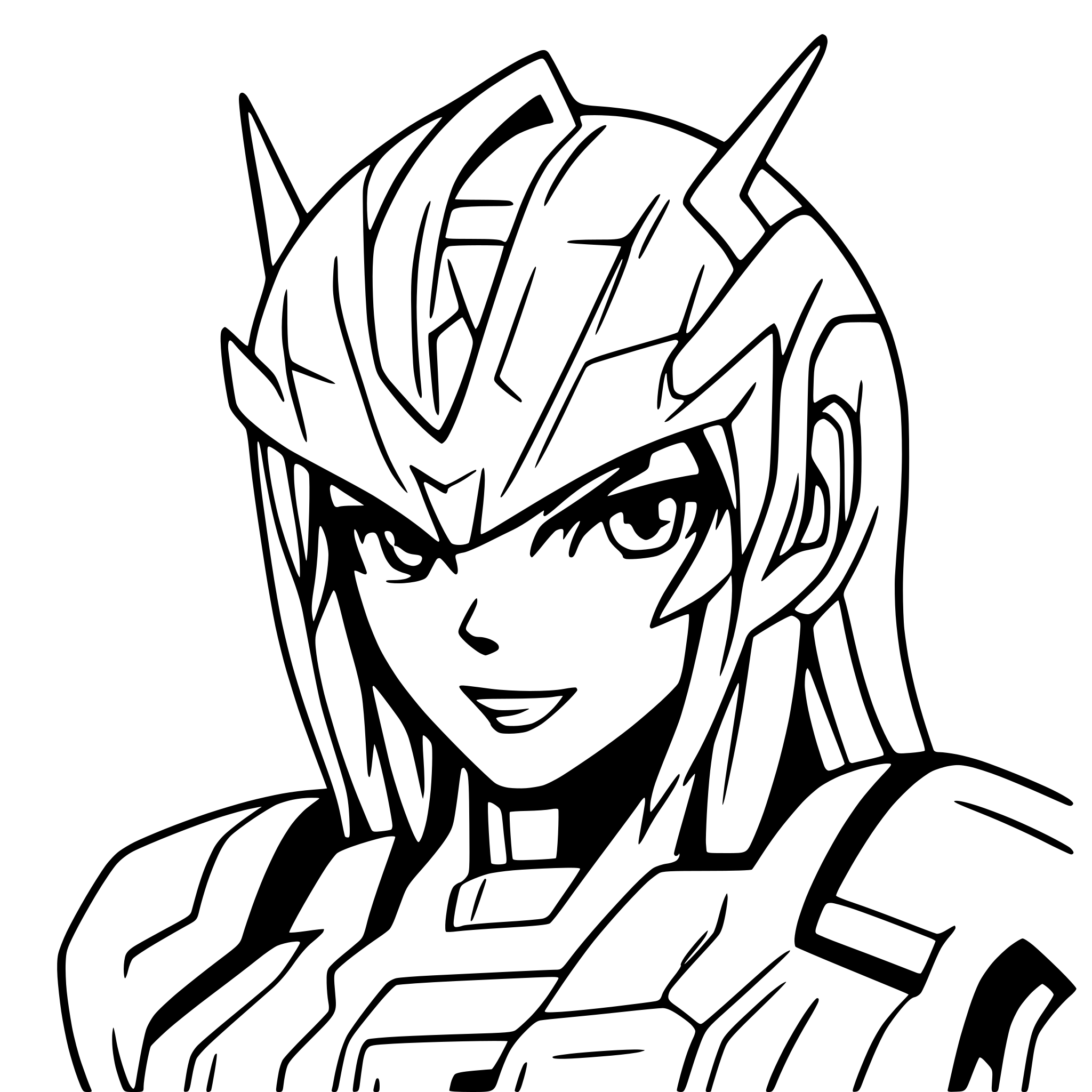 AI-generated SVG of a gundam seed head from front