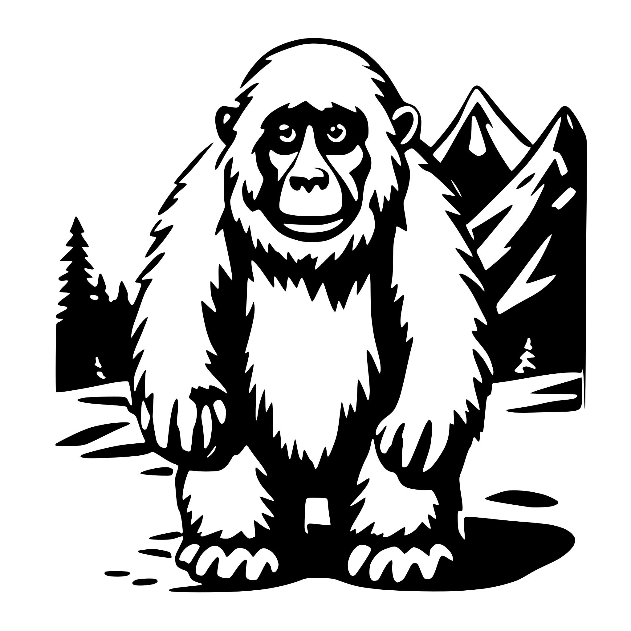 AI-generated SVG of a skifree yeti