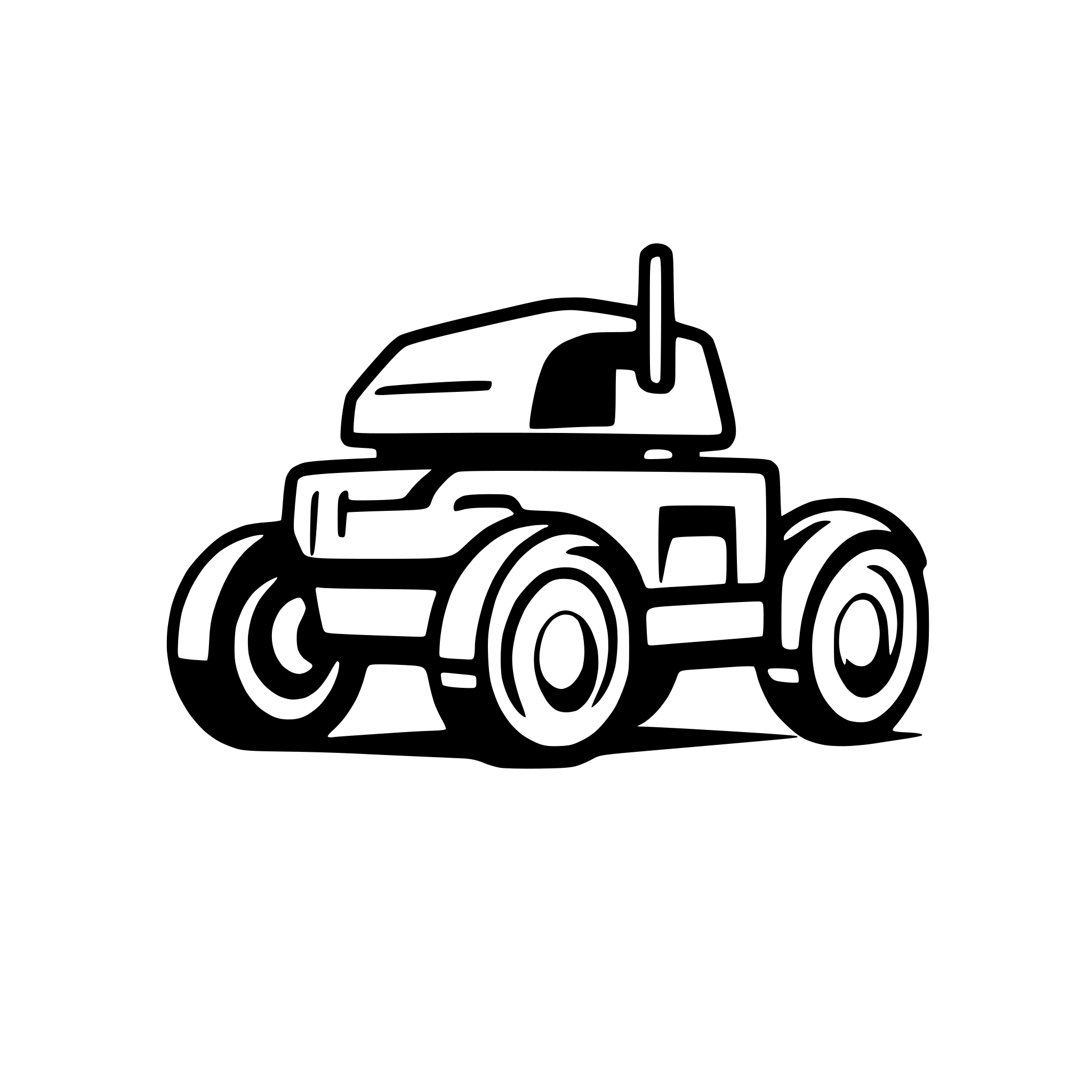 AI-generated SVG of a A logo for a robotics team.  Should be a rover with 4 wheels and an arm. Should have a blocky simplistic design.