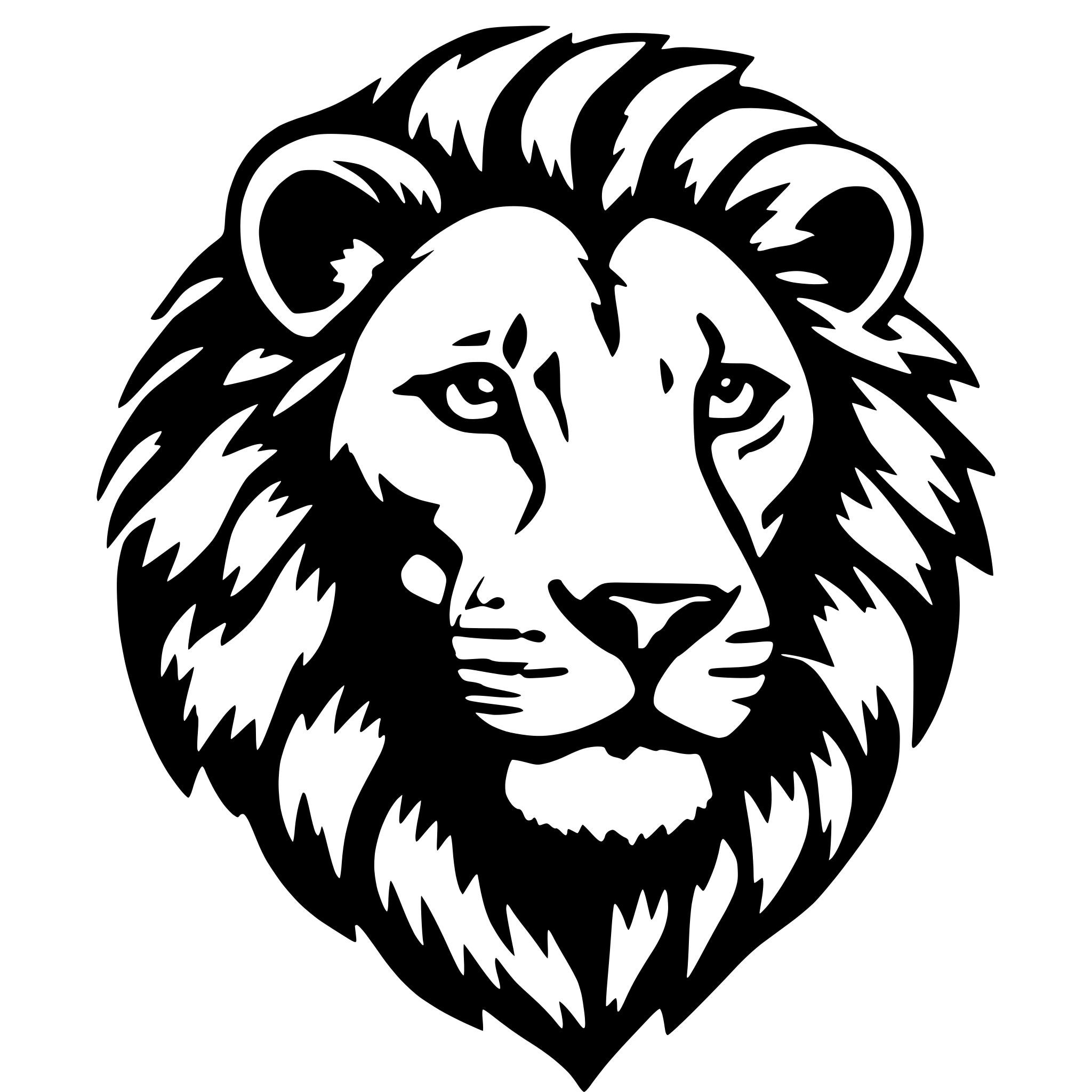 AI-generated SVG of 'lion head'