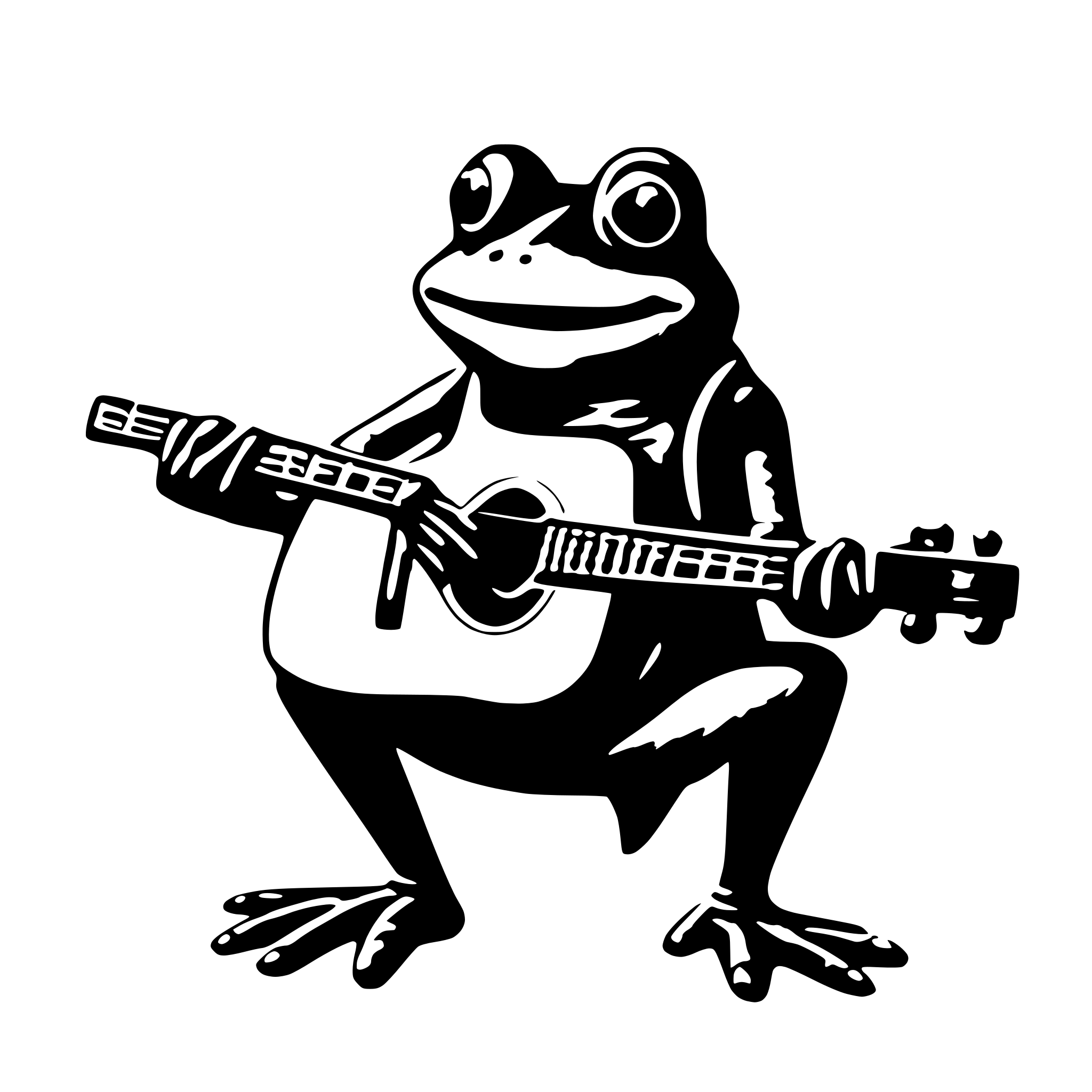 AI-generated SVG of 'frog playing guitar'