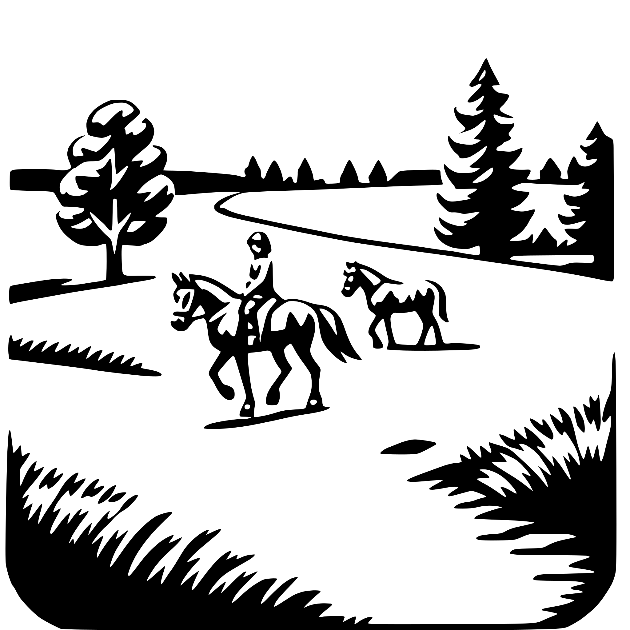 AI-generated SVG of 'horseback riding trail'