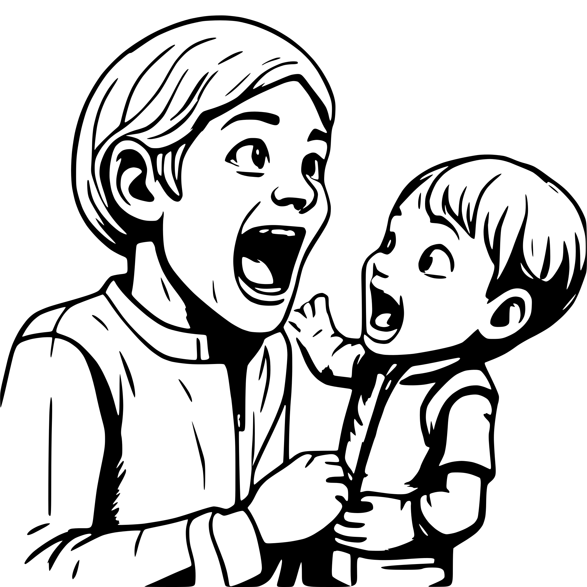 AI-generated SVG of 'father screaming at his kid'