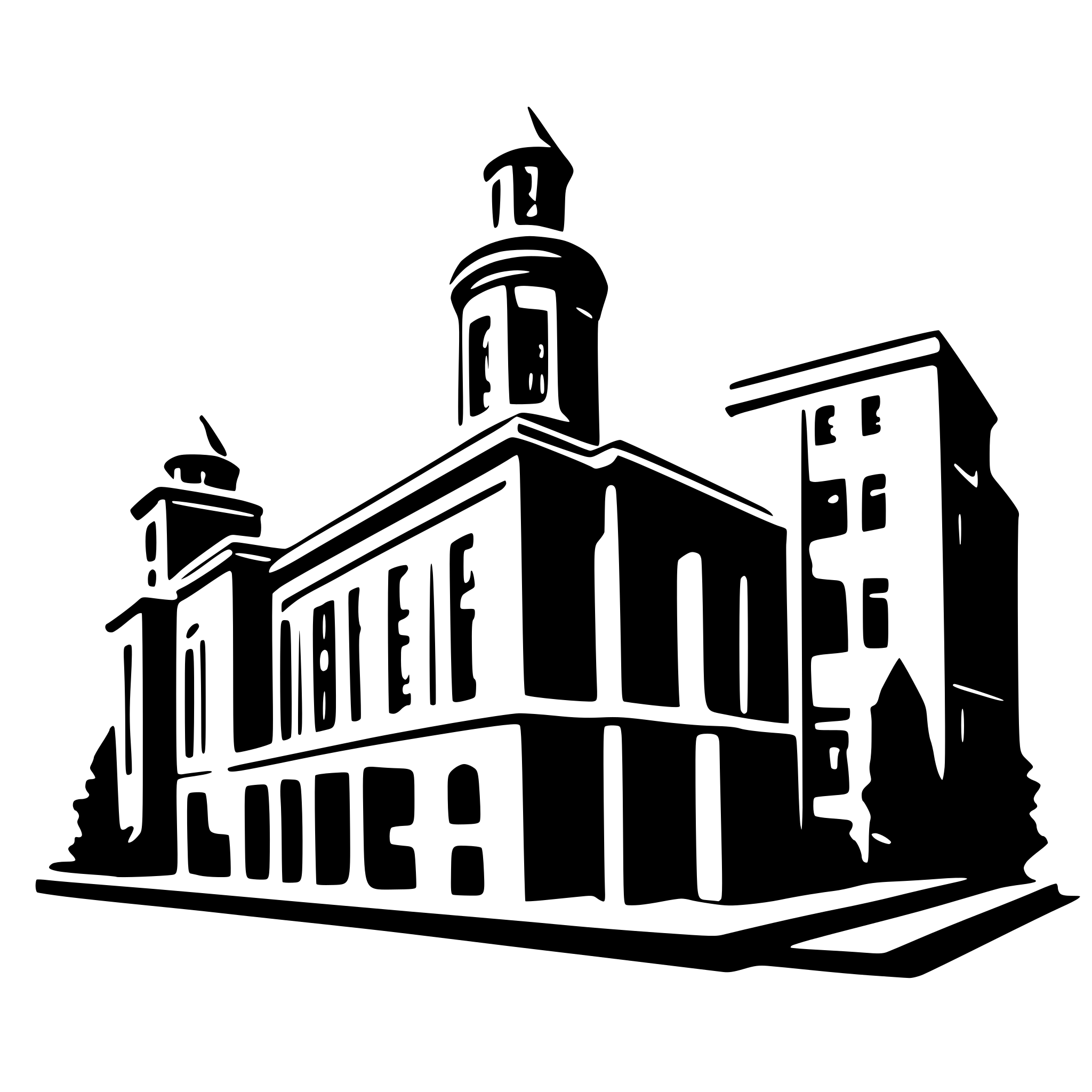 AI-generated SVG of a university building 3d graphic lines