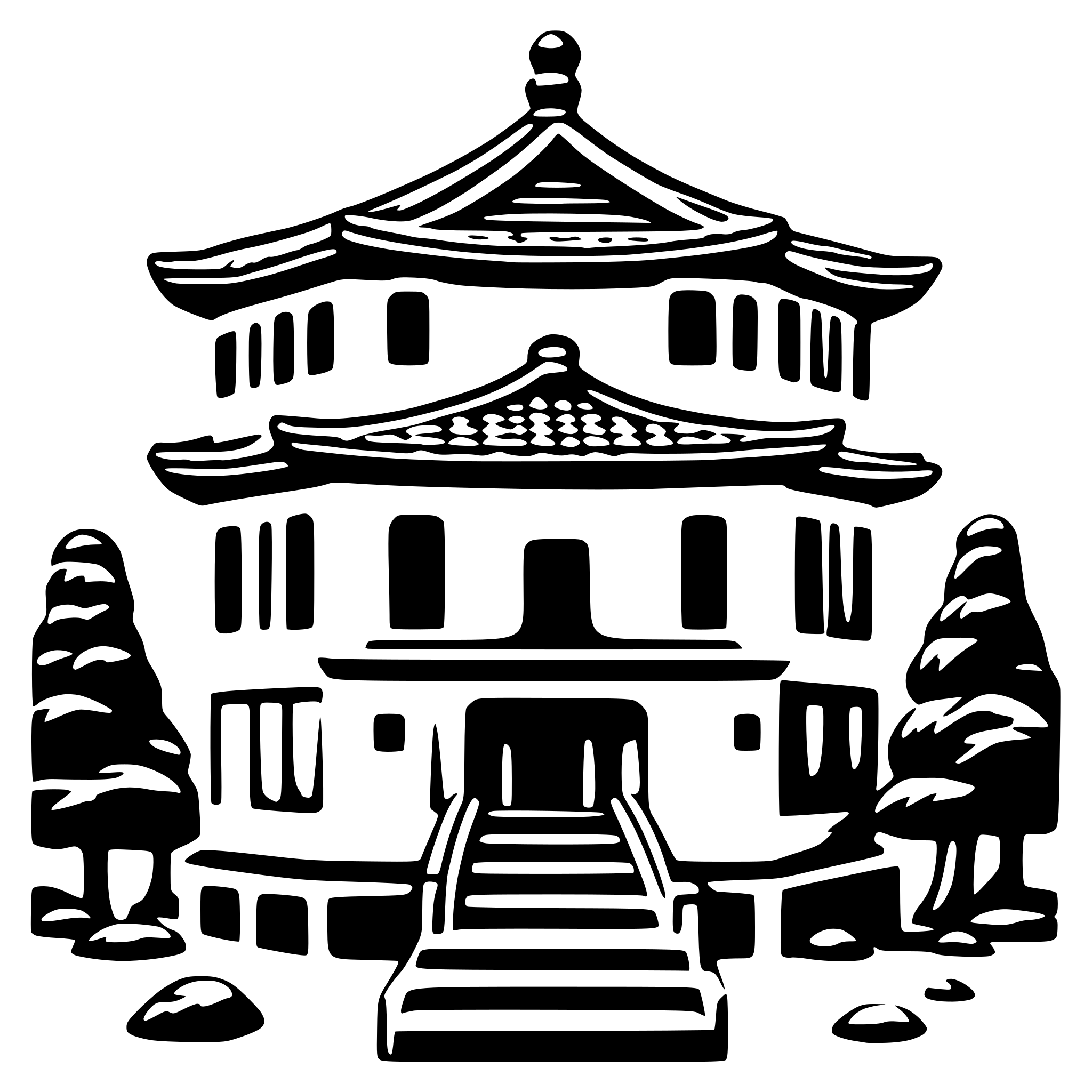 AI-generated SVG of 'confucius building ai'