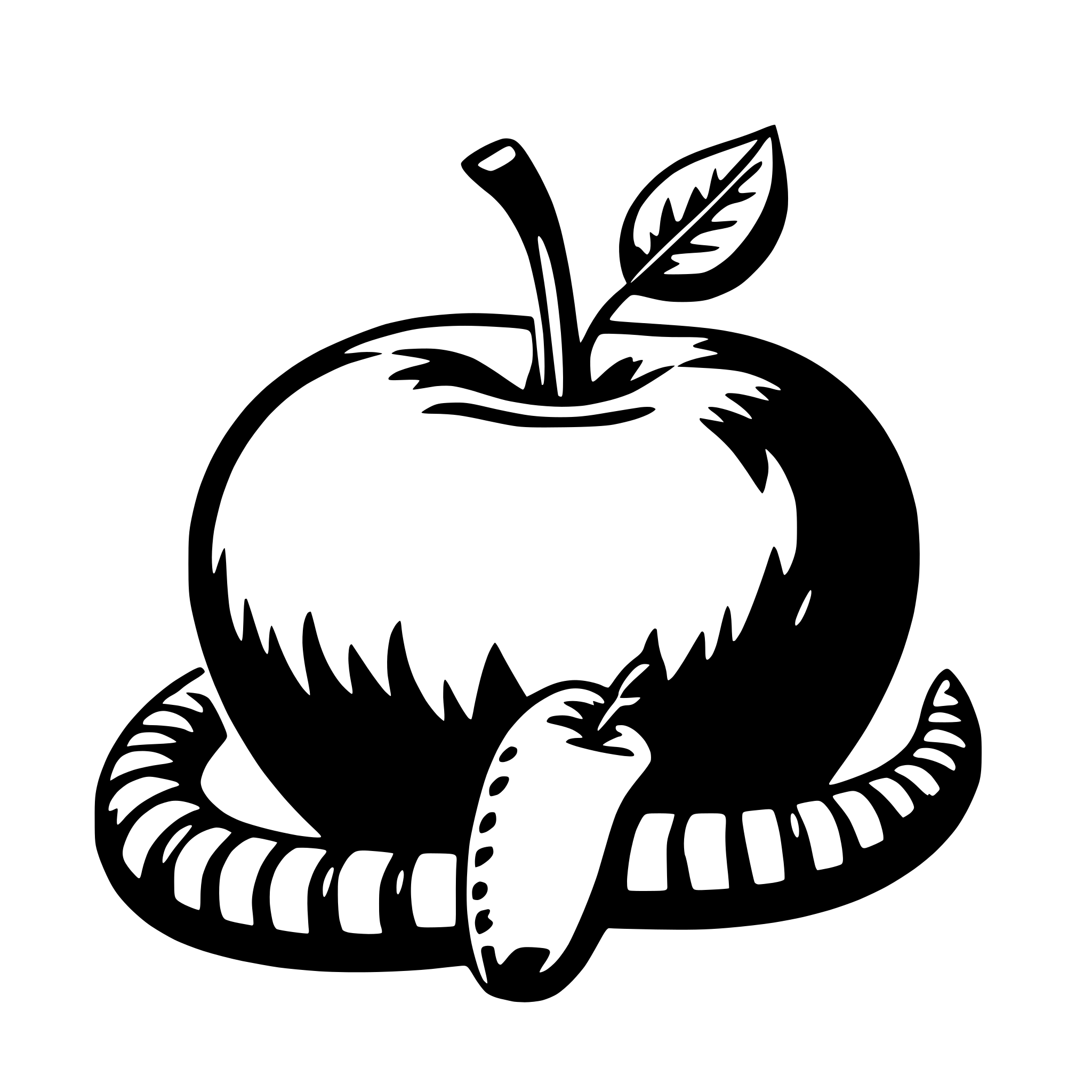 AI-generated SVG of a apple with worm