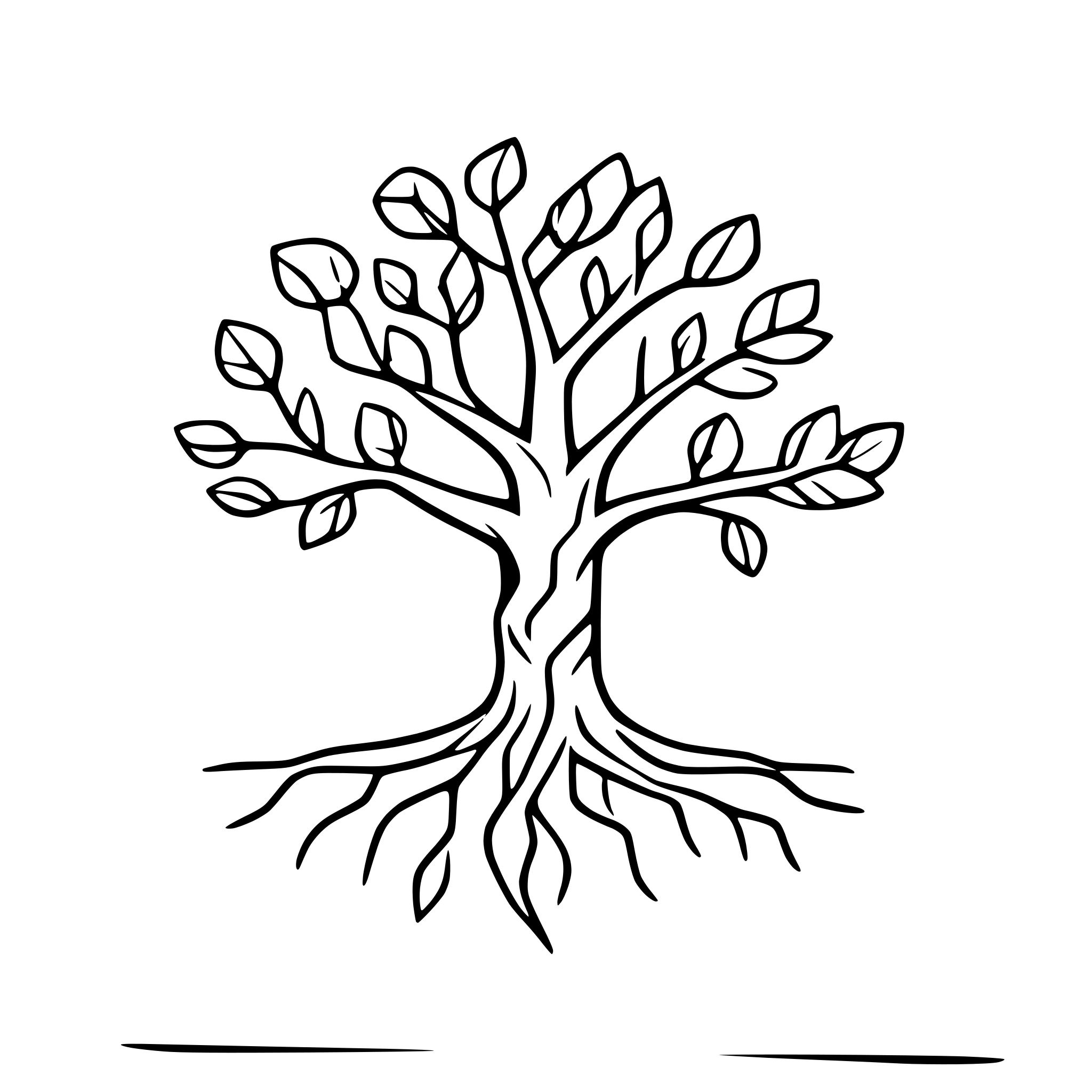 AI-generated SVG of 'tree of life with roots'