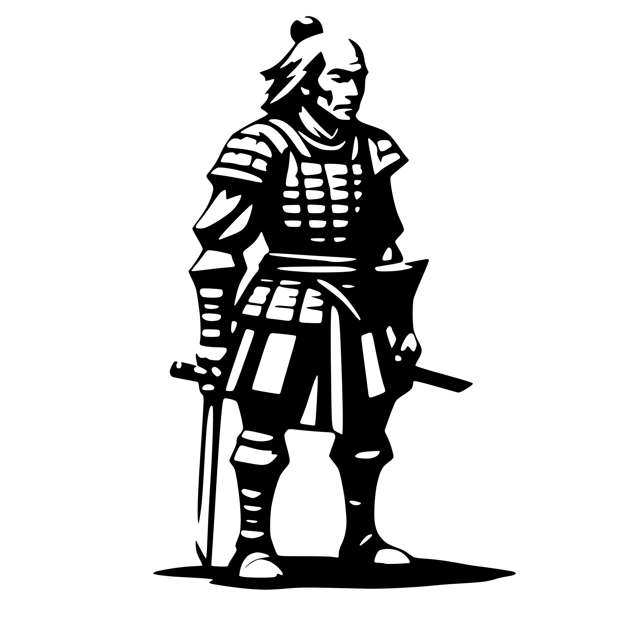 AI-generated SVG of 'old samurai, side view, nostalgic'
