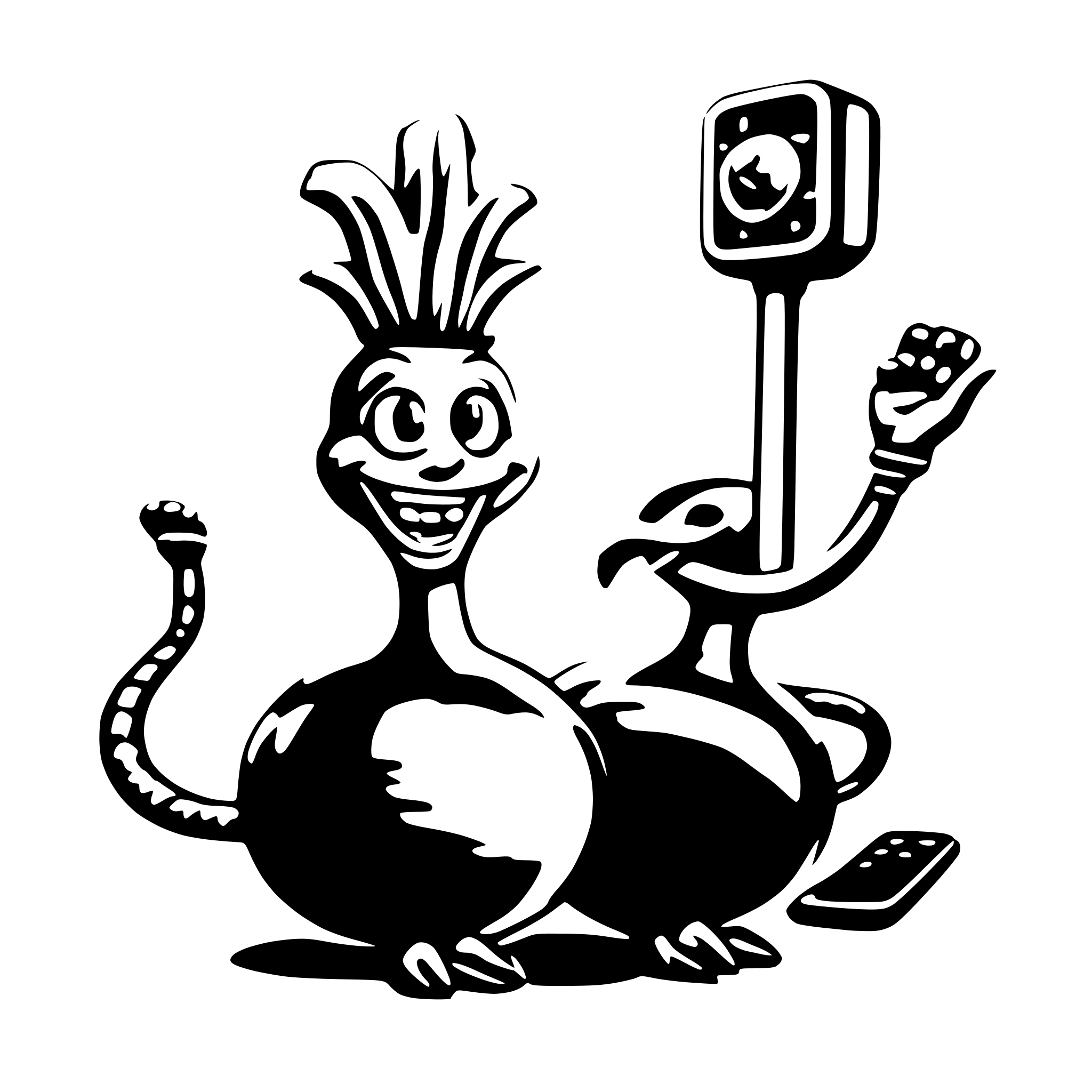 AI-generated SVG of a funny onion with telefon