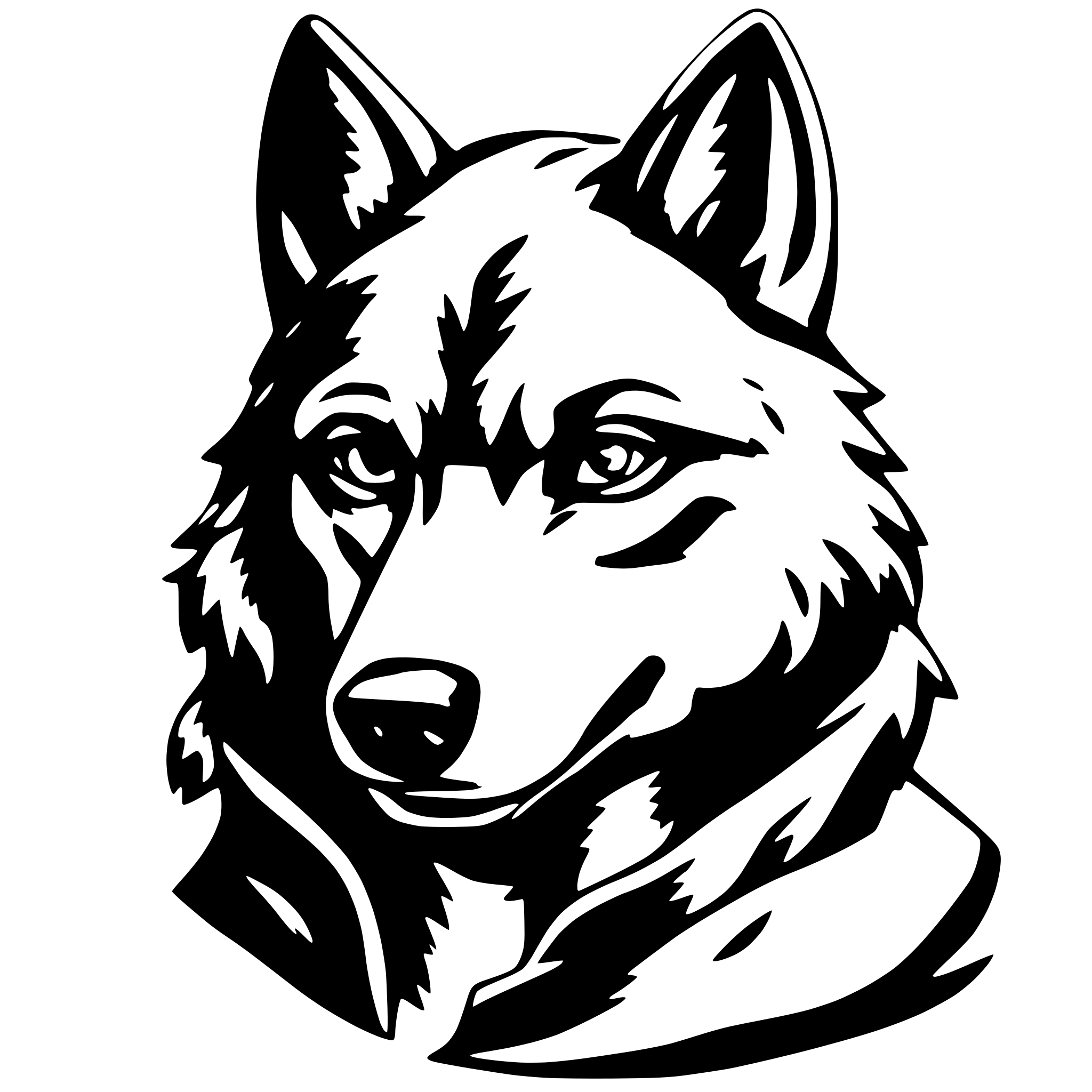 AI-generated SVG of a humanized wolf