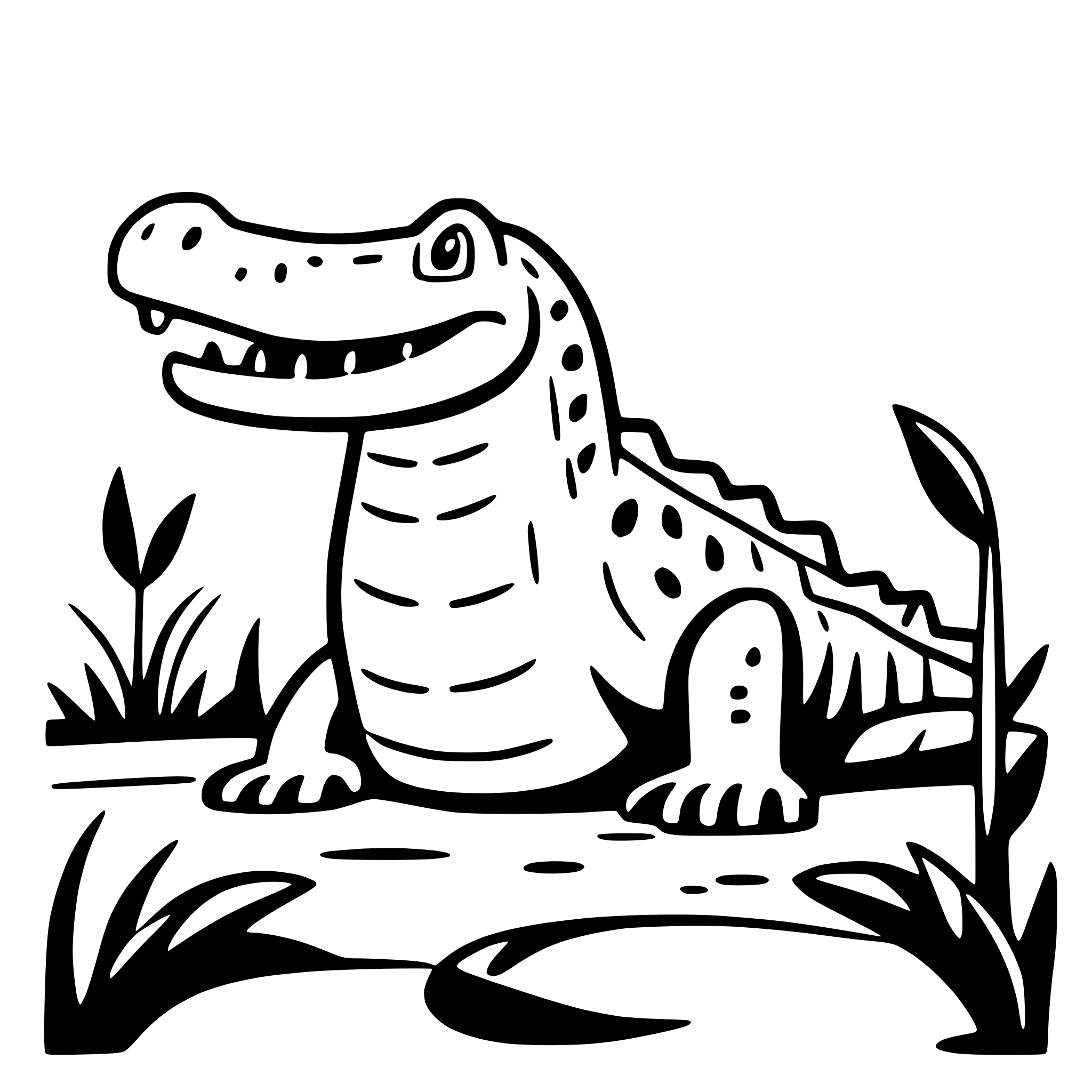 AI-generated SVG of 'crocodile in swamp'