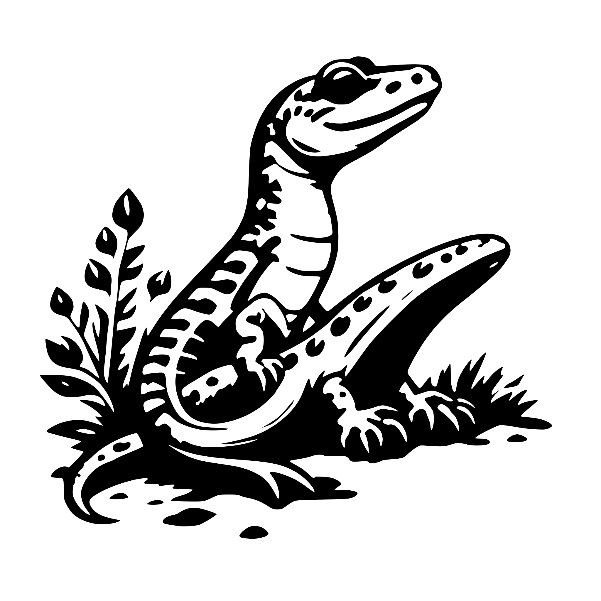 AI-generated SVG of a salamander waiving