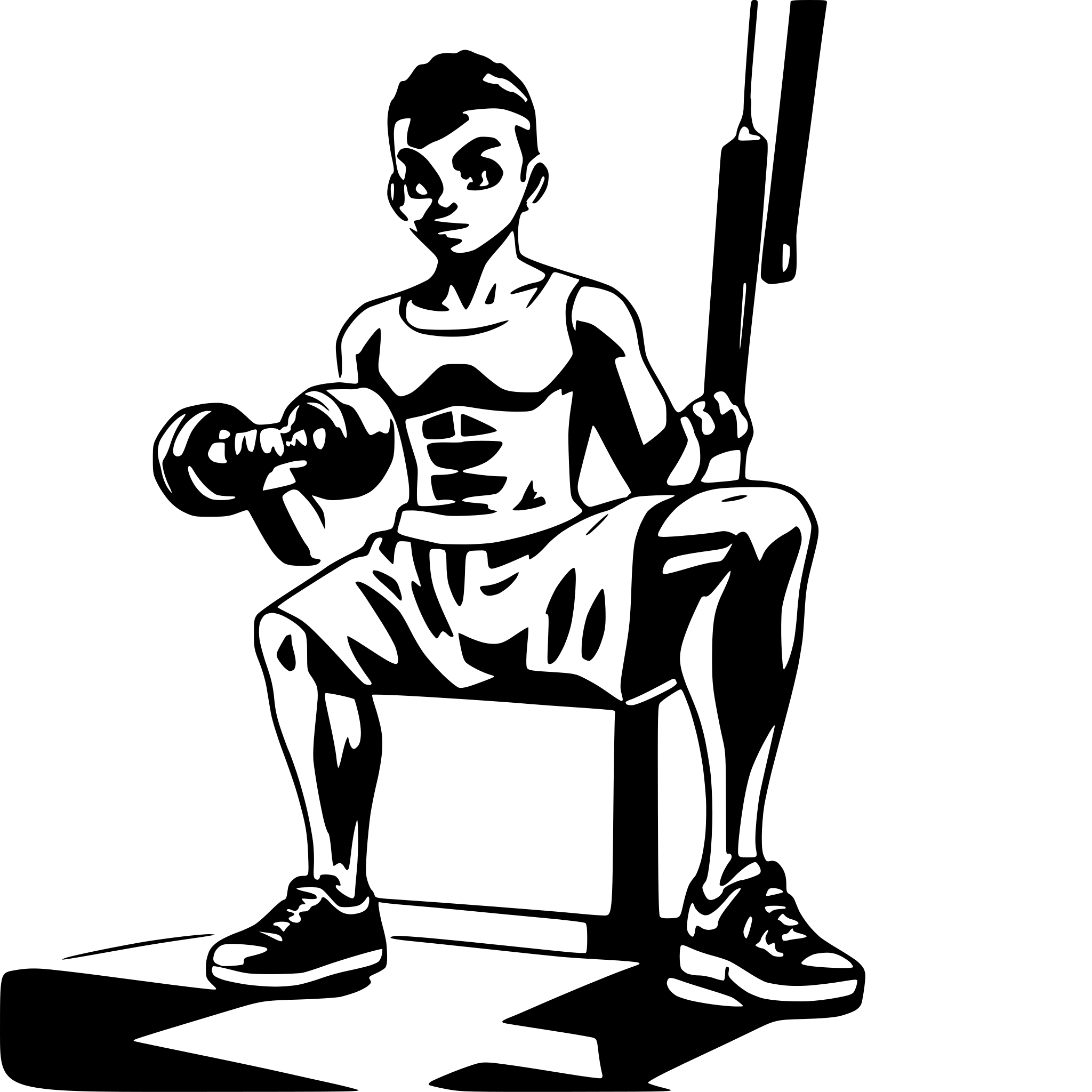 AI-generated SVG of a african man  working out