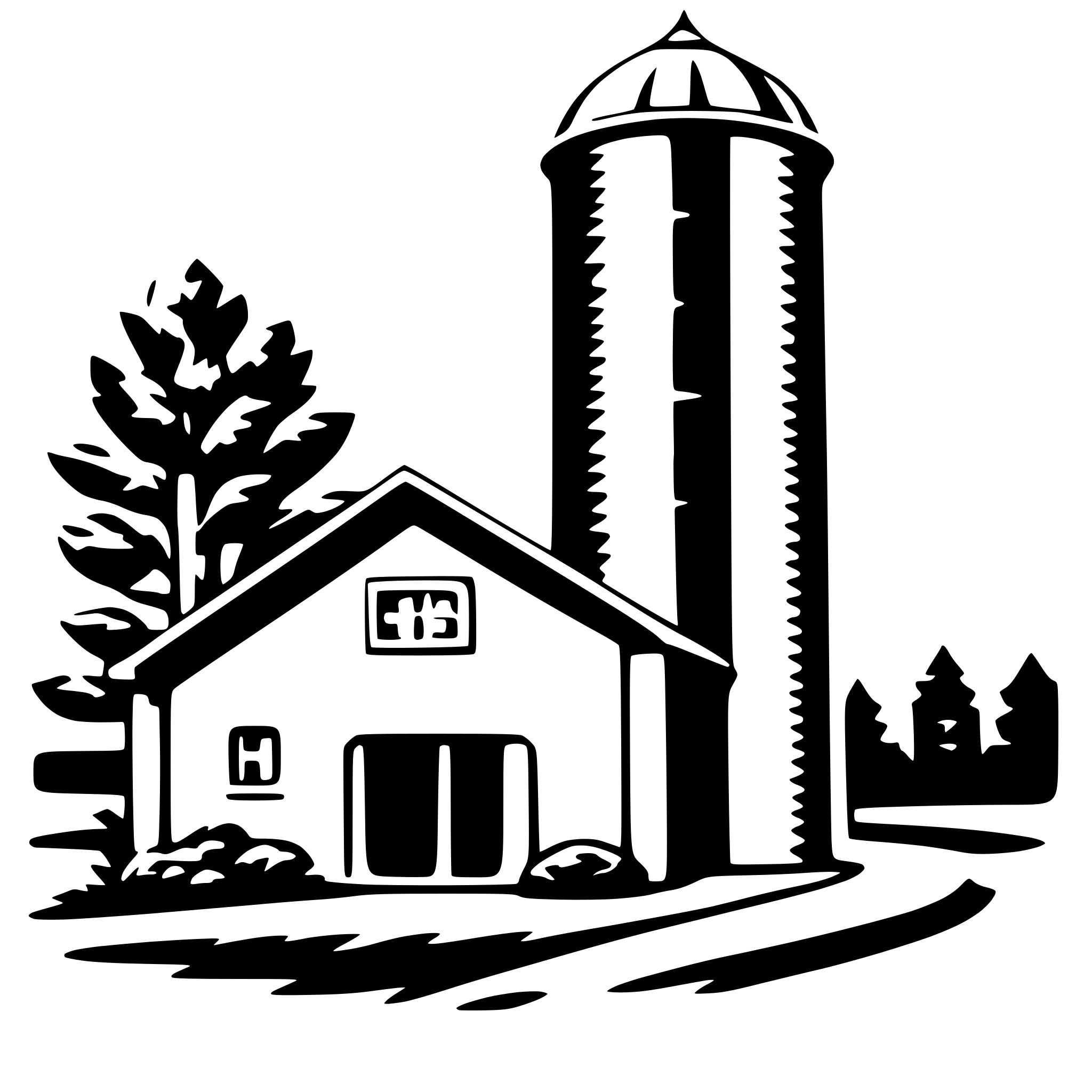 AI-generated SVG of a barn and silo