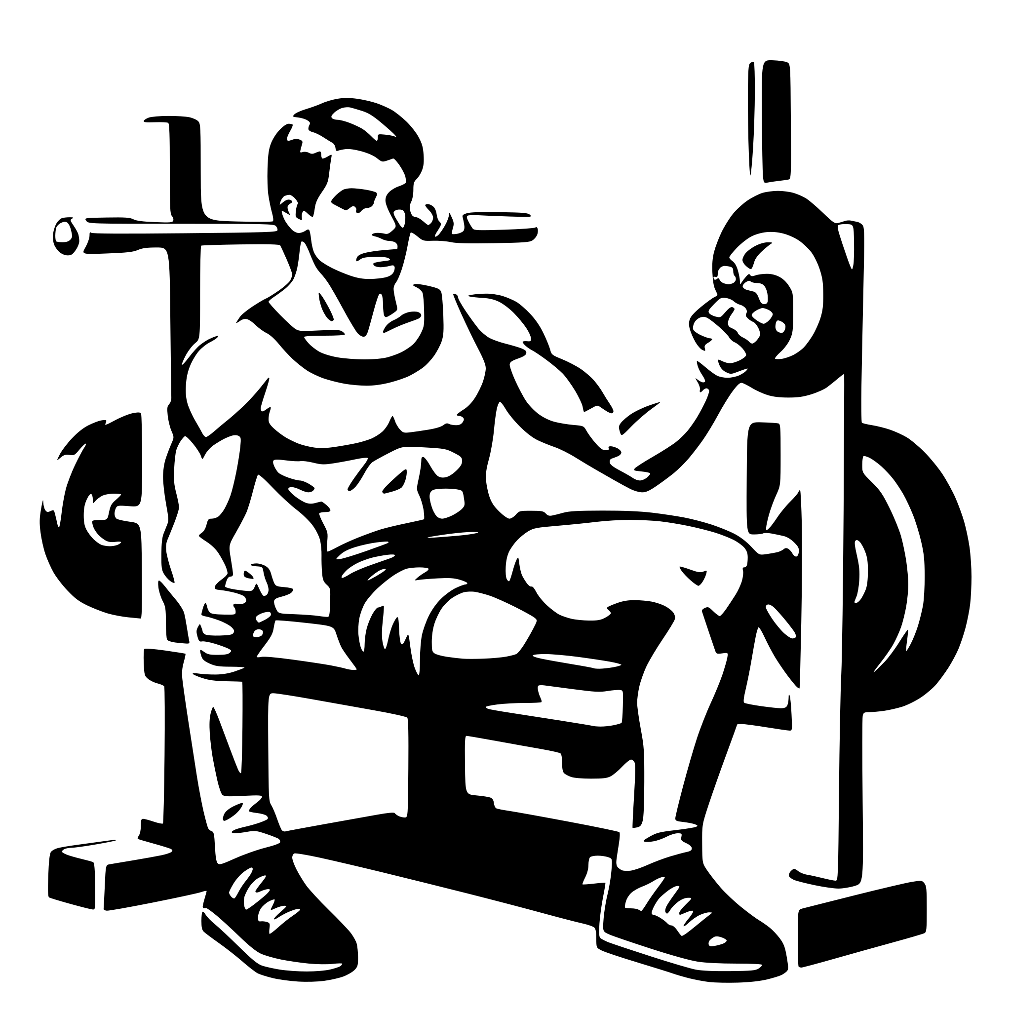 AI-generated SVG of 'man doing a bench press'