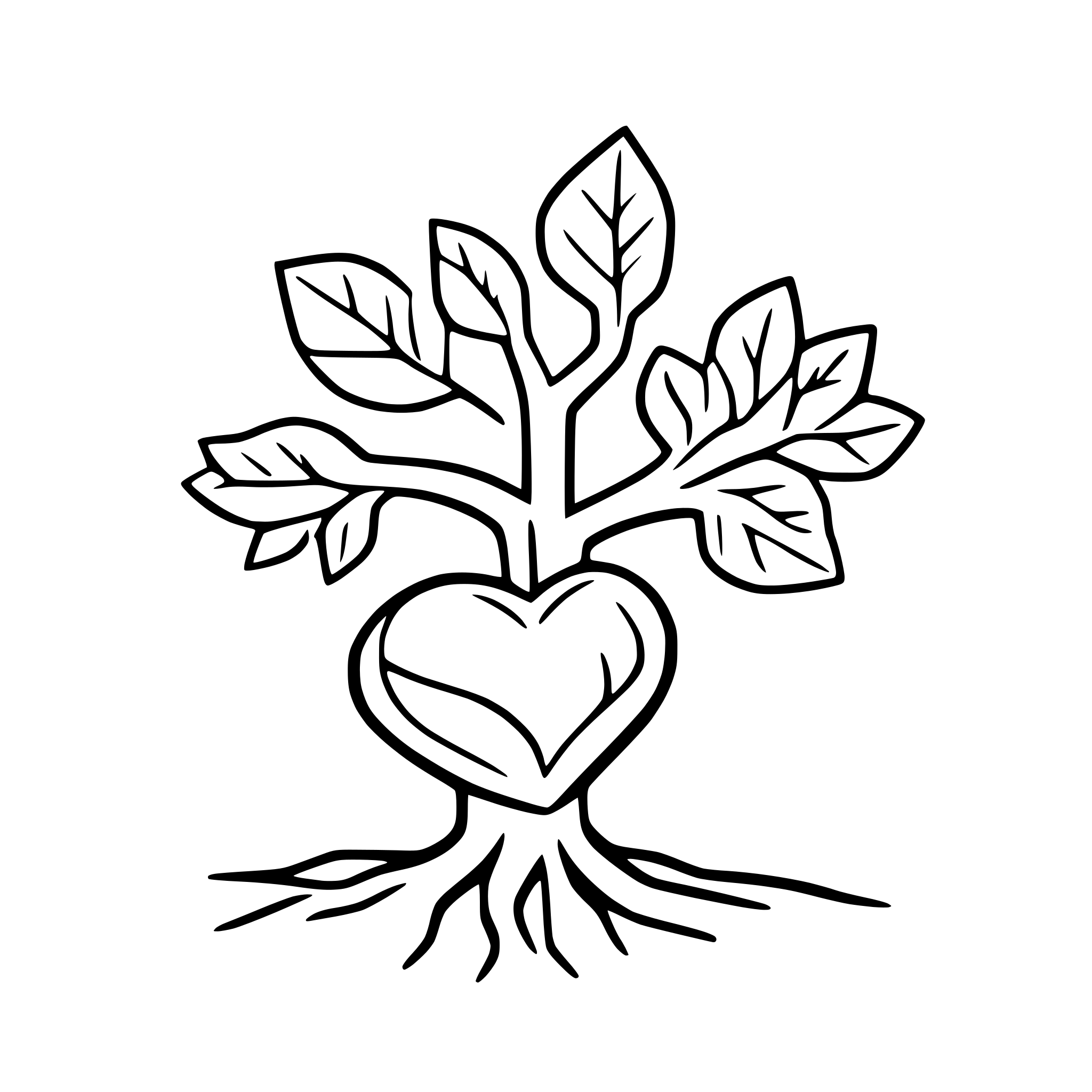 AI-generated SVG of a tree roots forming a heart