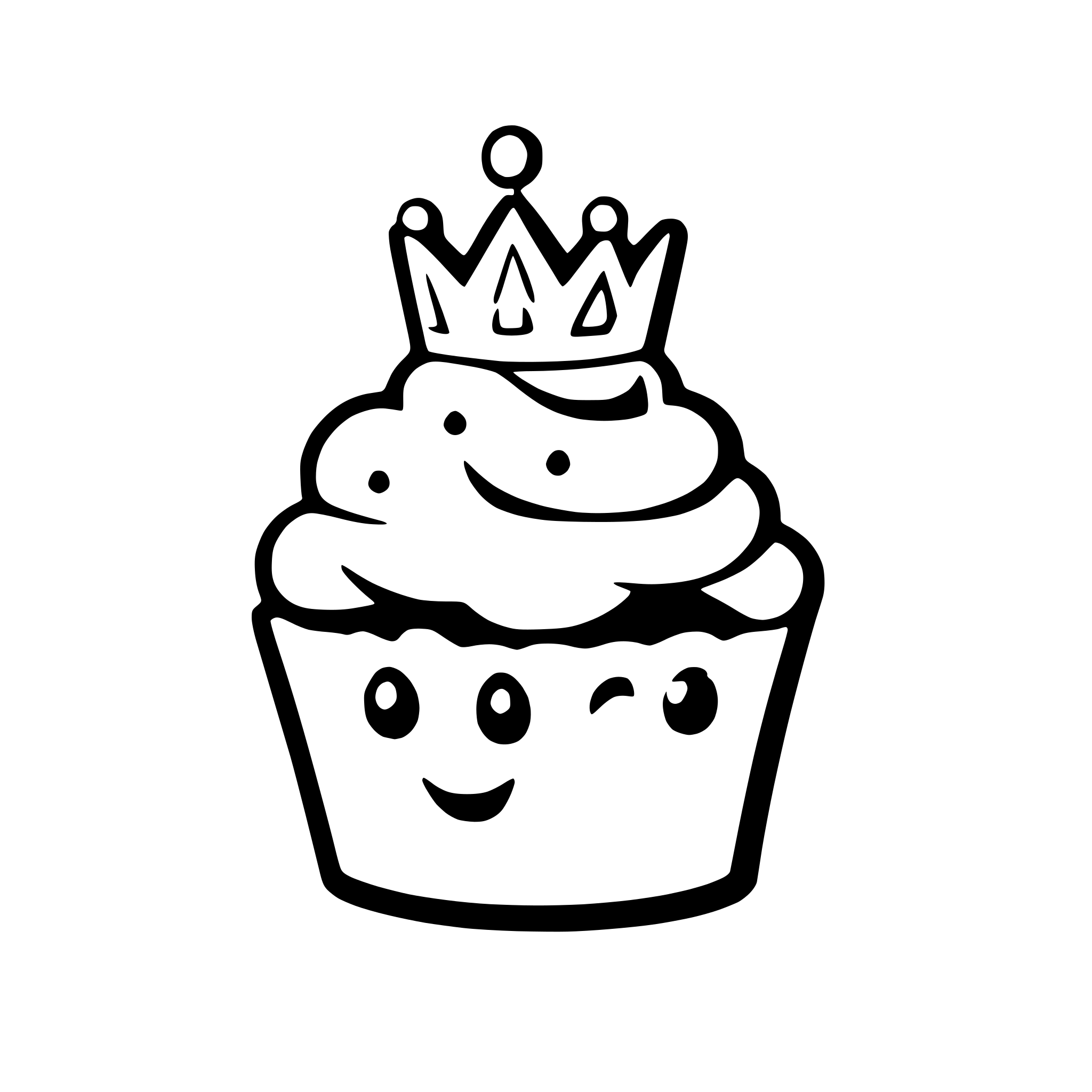 AI-generated SVG of a a cupcake wearing a crown