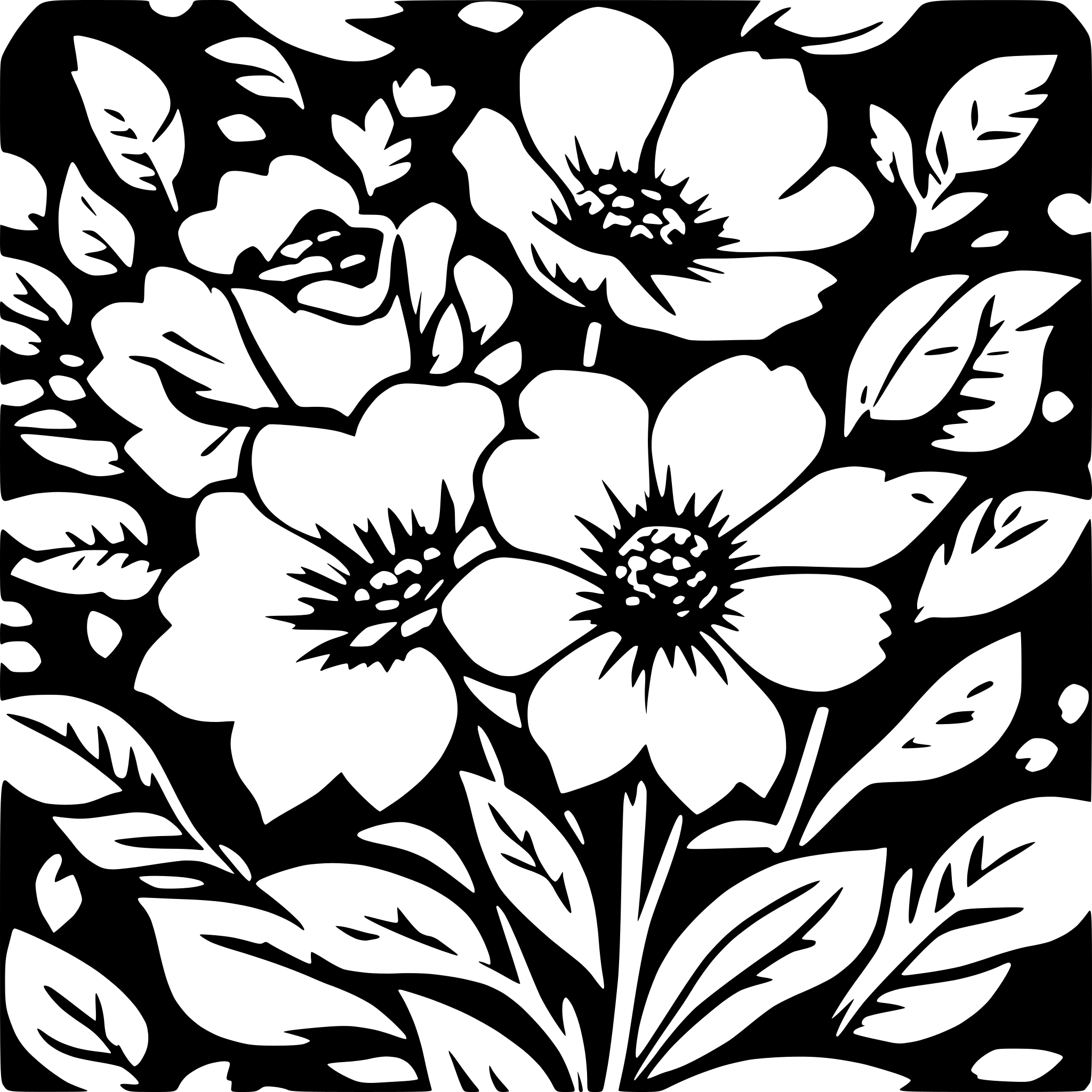 AI-generated SVG of a floral seamless pattern