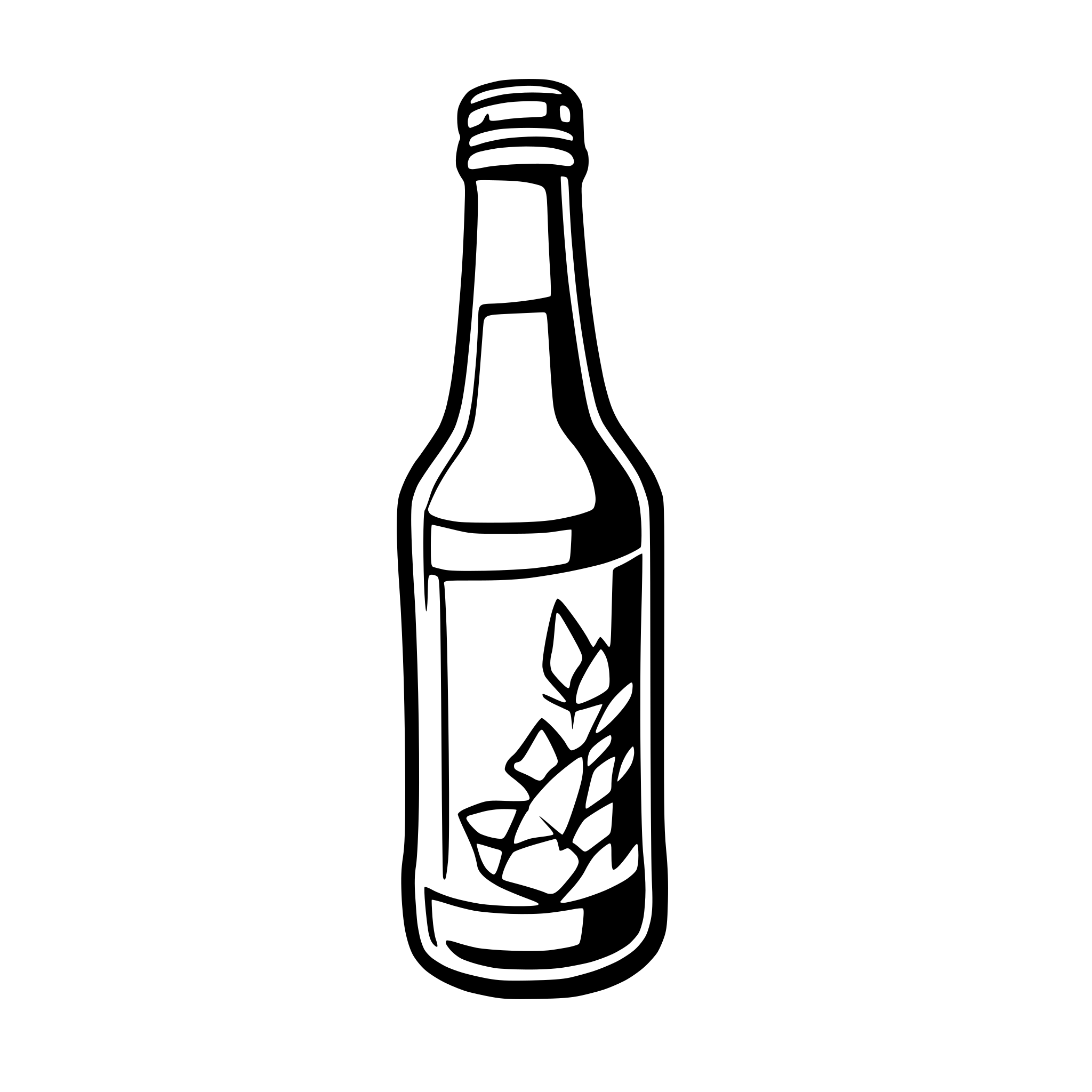 AI-generated SVG of a beer bottle with RT on the label