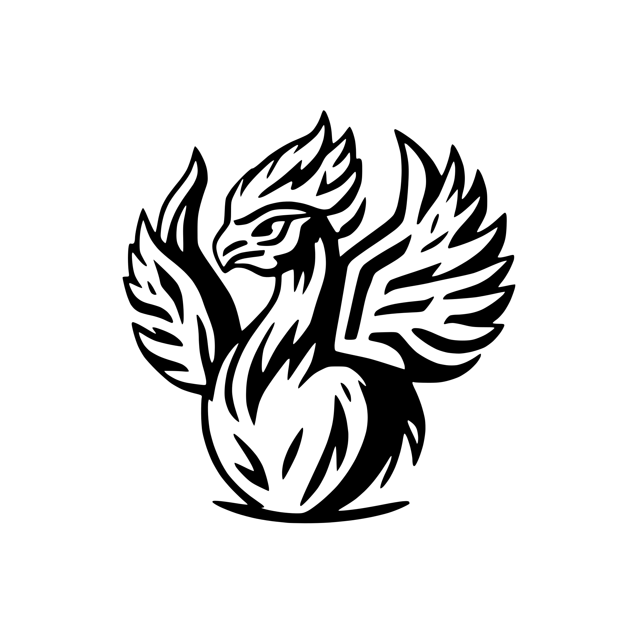 AI-generated SVG of a A phoenix sitting in flames.