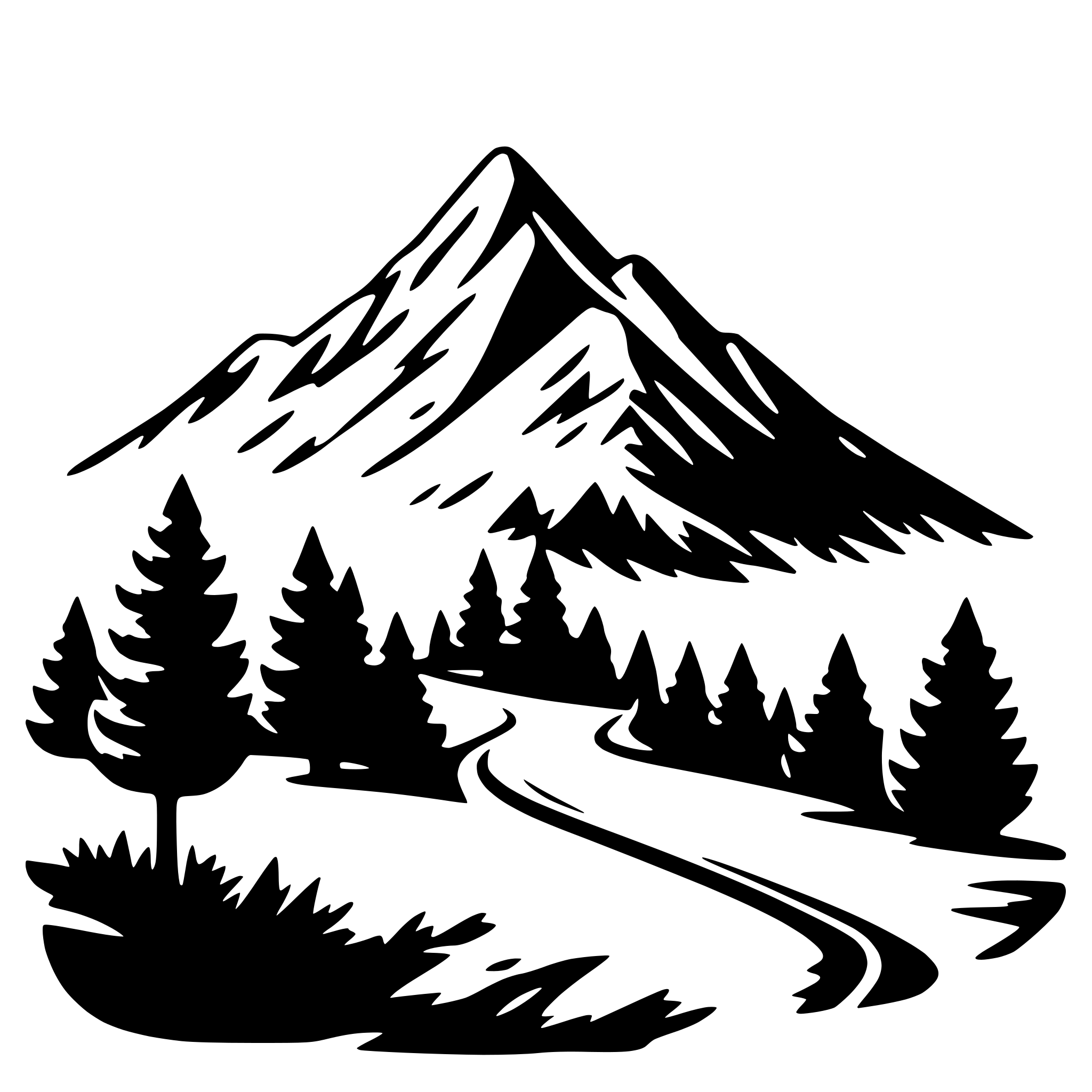 AI-generated SVG of a mountain journey