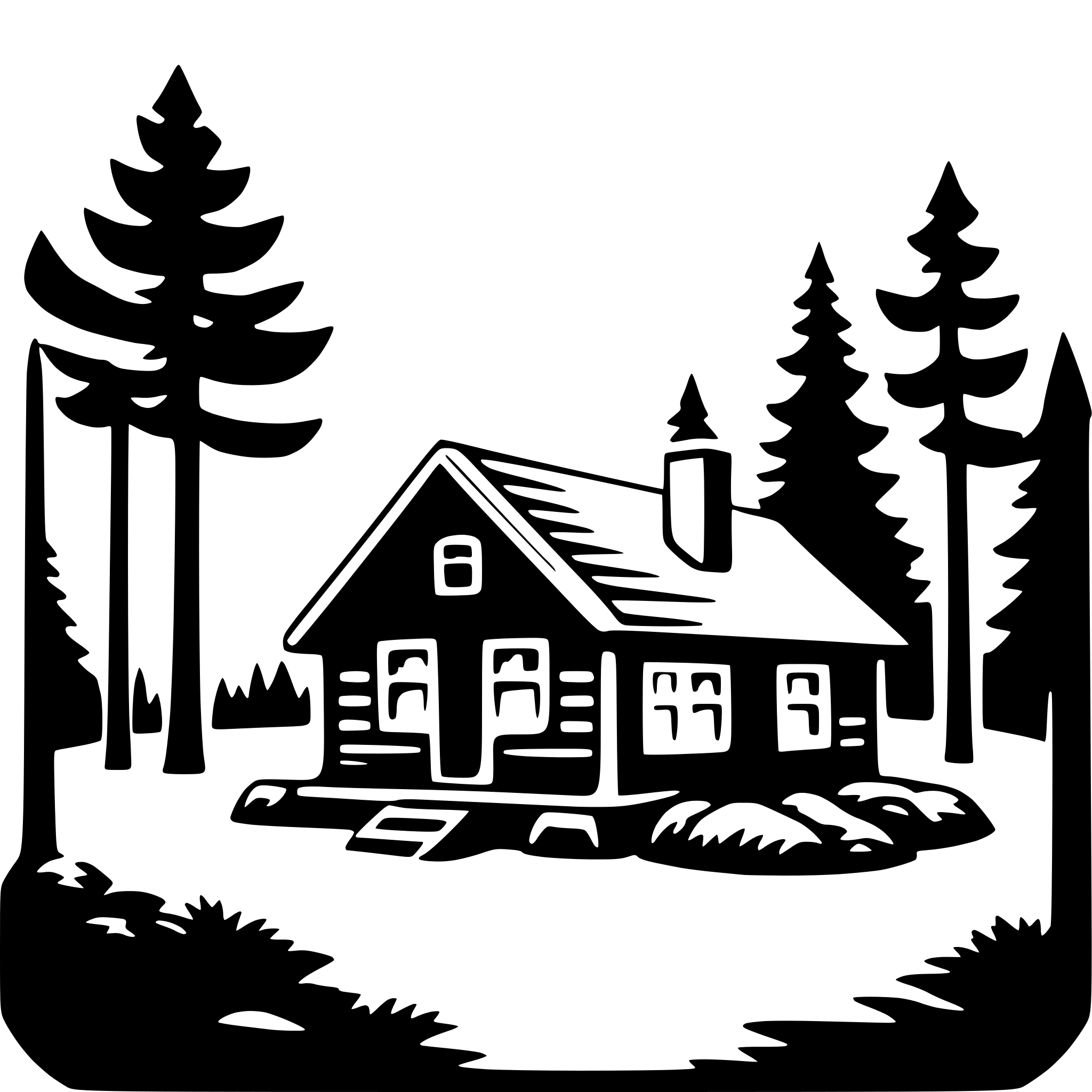 AI-generated SVG of 'forest cabin'