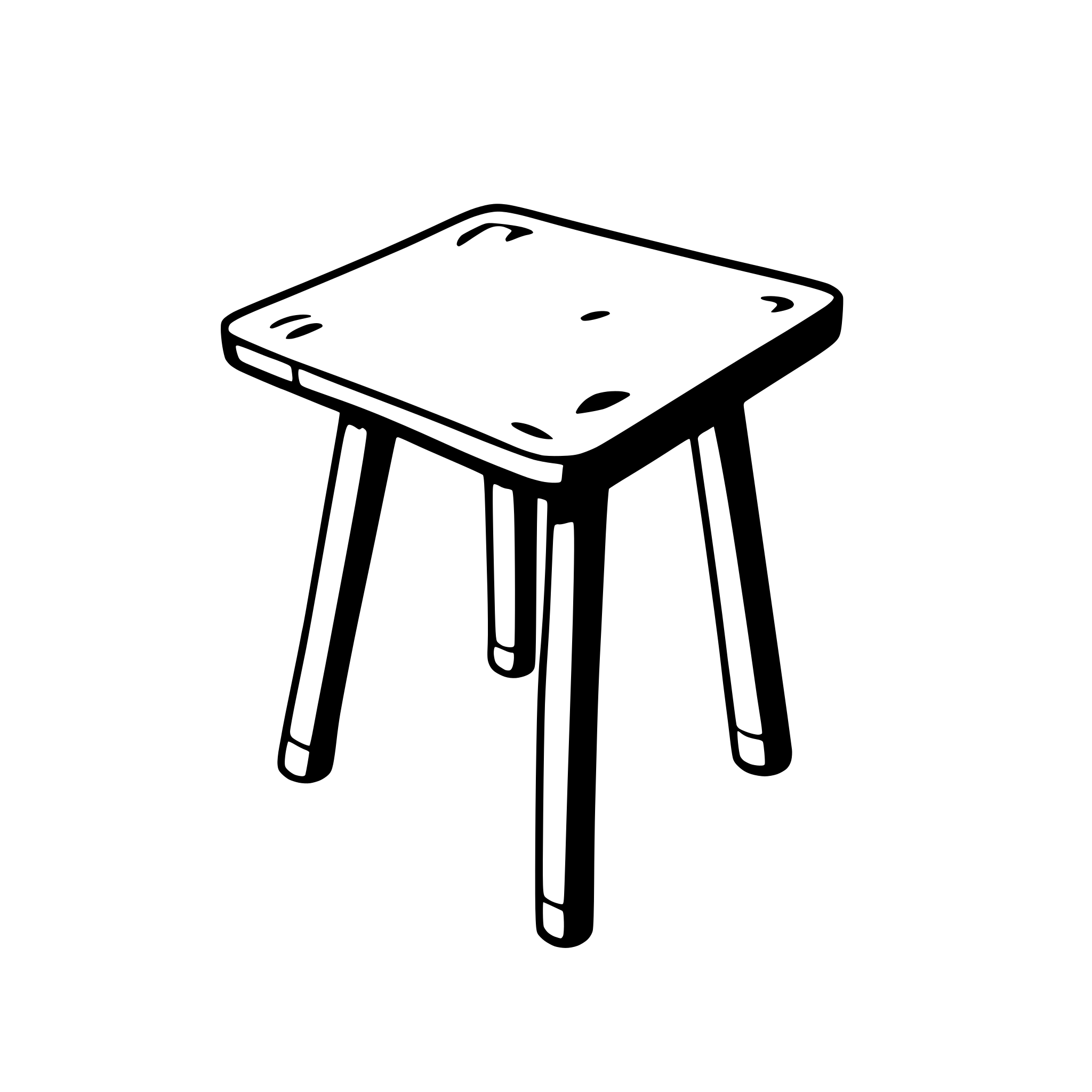 AI-generated SVG of a A basic SVG of a small side table with a square top and four legs.