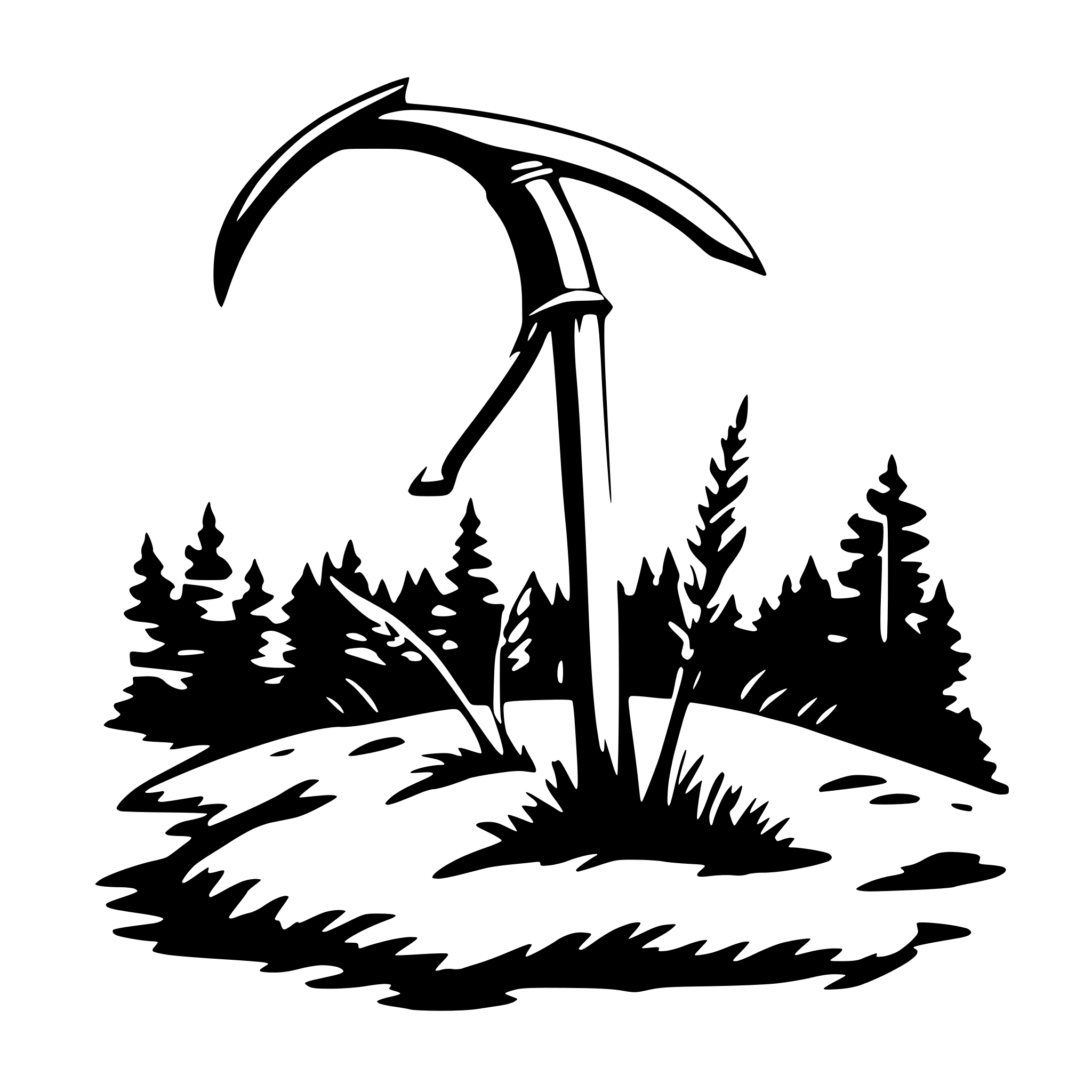 AI-generated SVG of 'hand sketched white scythe'