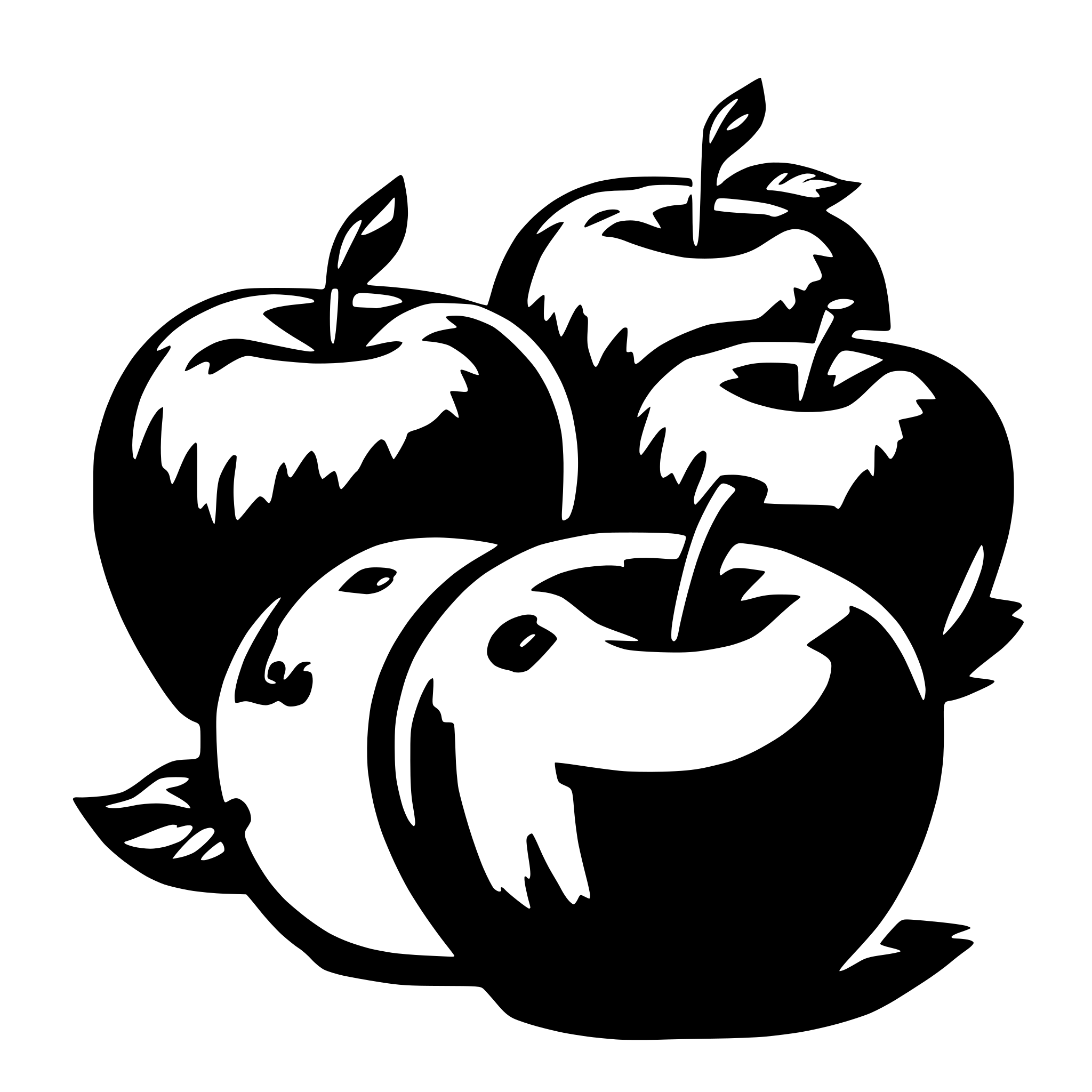 AI-generated SVG of '5 red apples'
