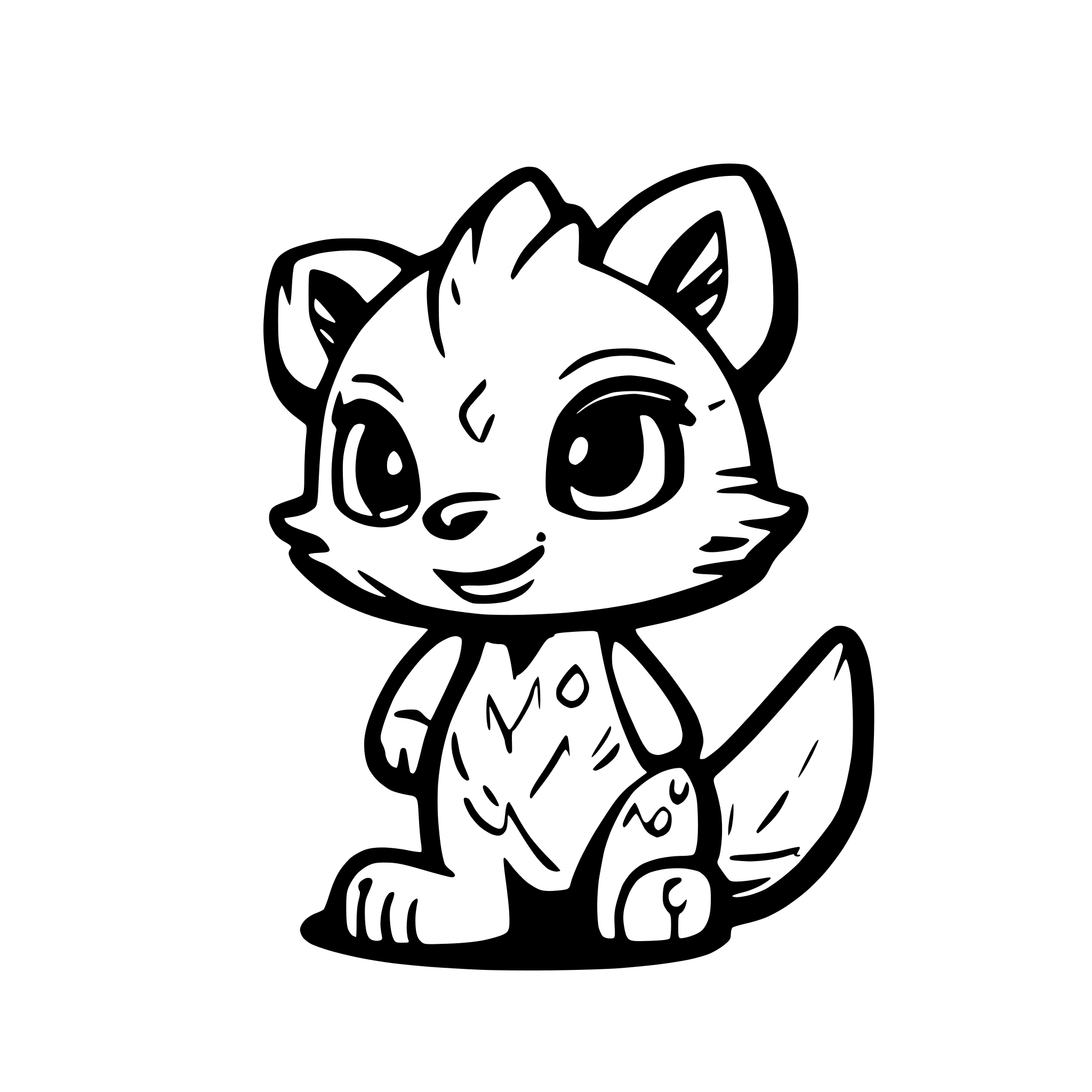 AI-generated SVG of a a cute phoenix-raccoon character. The raccoon is fully orange with a milk-white heart-shaped spot on its chest and glowing fiery patterns on its tail and wings. The style is semi-realistic and detailed, with soft shading, highlights, and glowing flame effects. Bright, warm color palette with a focus on fiery and magical elements.